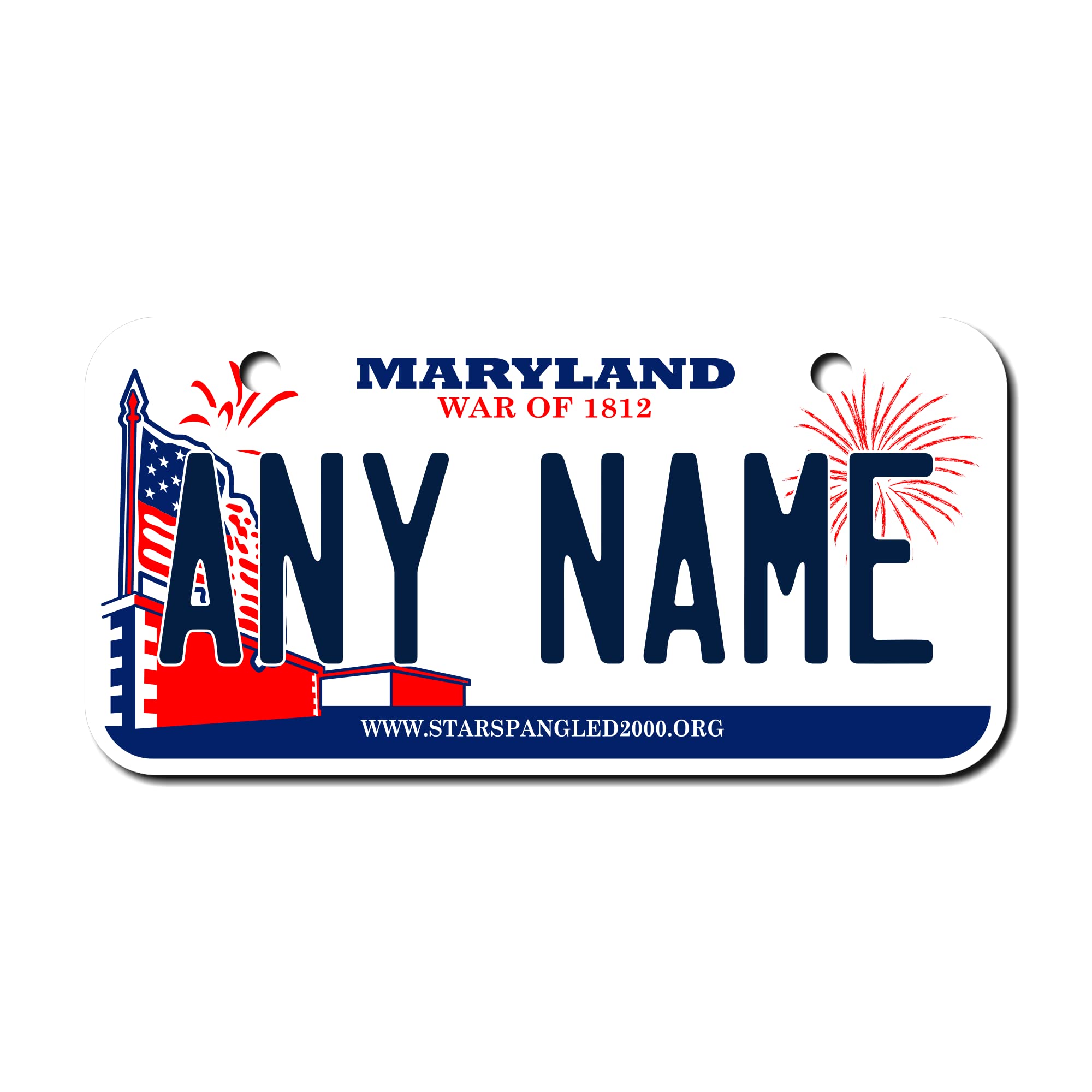 Teamlogo Personalized Maryland License Plate - Sizes For Kid 'S Bikes, Cars, Trucks, Cart, Key Rings Version 2 (3 X 6 Aluminum L