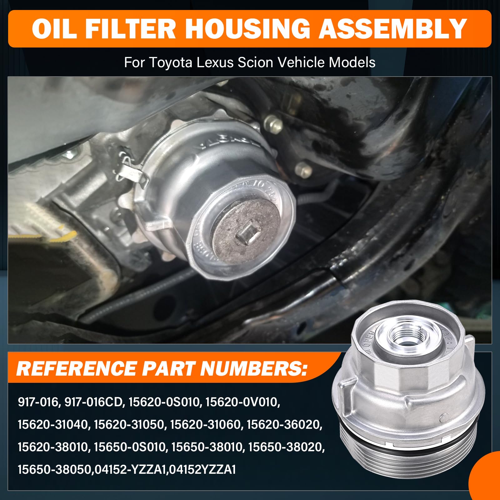 15620-31060 Oil Filter Housing Cap Assembly Kit For Toyota Rav4 Tundra 4Runner Camry Highlander Tacoma Lexus Rx350 Aluminum Oil