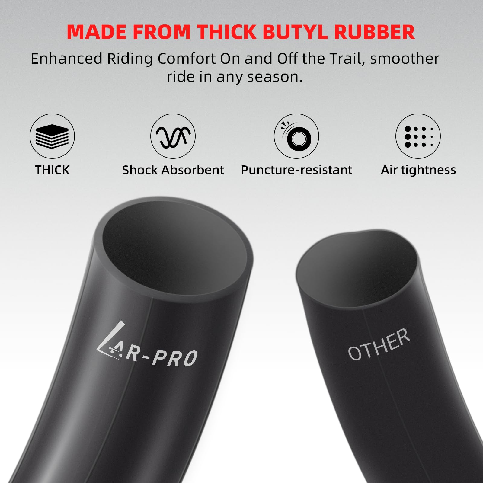 Ar-Pro (2-Pack) 3.00/3.50-14 90/100-14 Dirt Bike Inner Tubes With Tr4 Straight Valve, Replacement Heavy Duty Inner Tube For 3.50