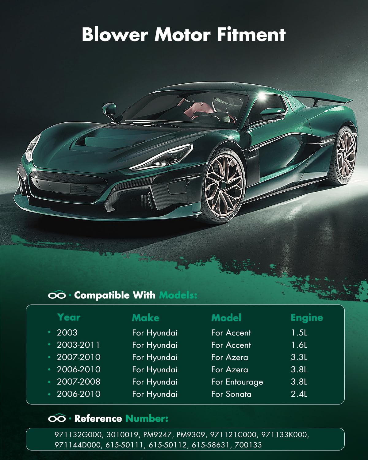 Scitoo 700133 Front Hvac Blower Motor With Fan Cage For Hyundai For Elantra L4 2.0L 2009 2010 2011 2012