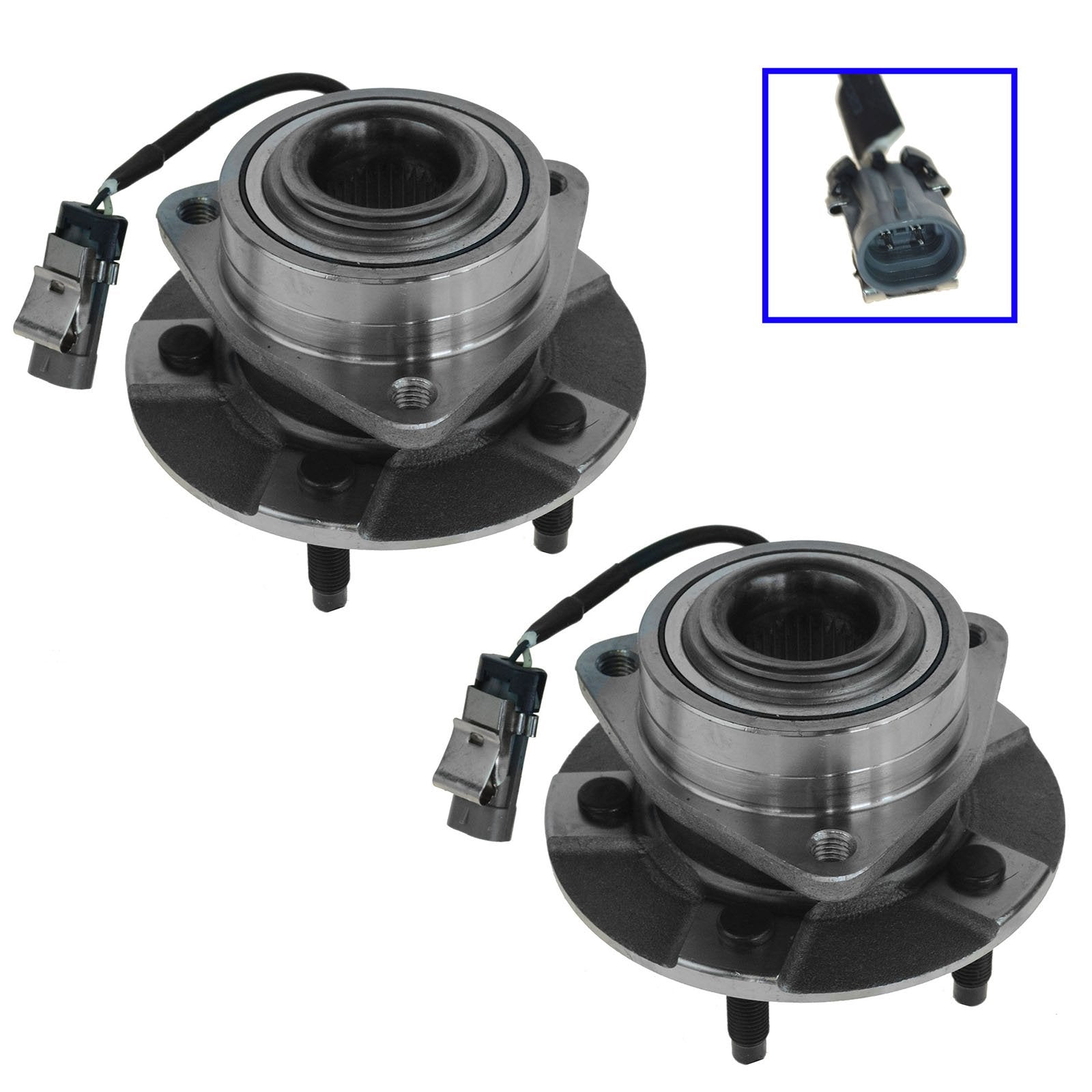 Trq Front Wheel Hub Bearings Assembly Set Compatible With 2005-2006 Chevrolet Equinox 2006 Pontiac Torrent 2002-2007 Saturn Vue