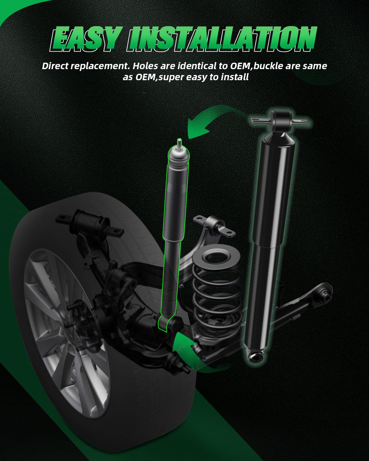 For Jeep Auto Shocks (Rear, 2Pcs), Scitoo Shocks Absorbers Assemblies Set Fit For 1984-2001 For Jeep Cherokee,1984 1985 1986 198