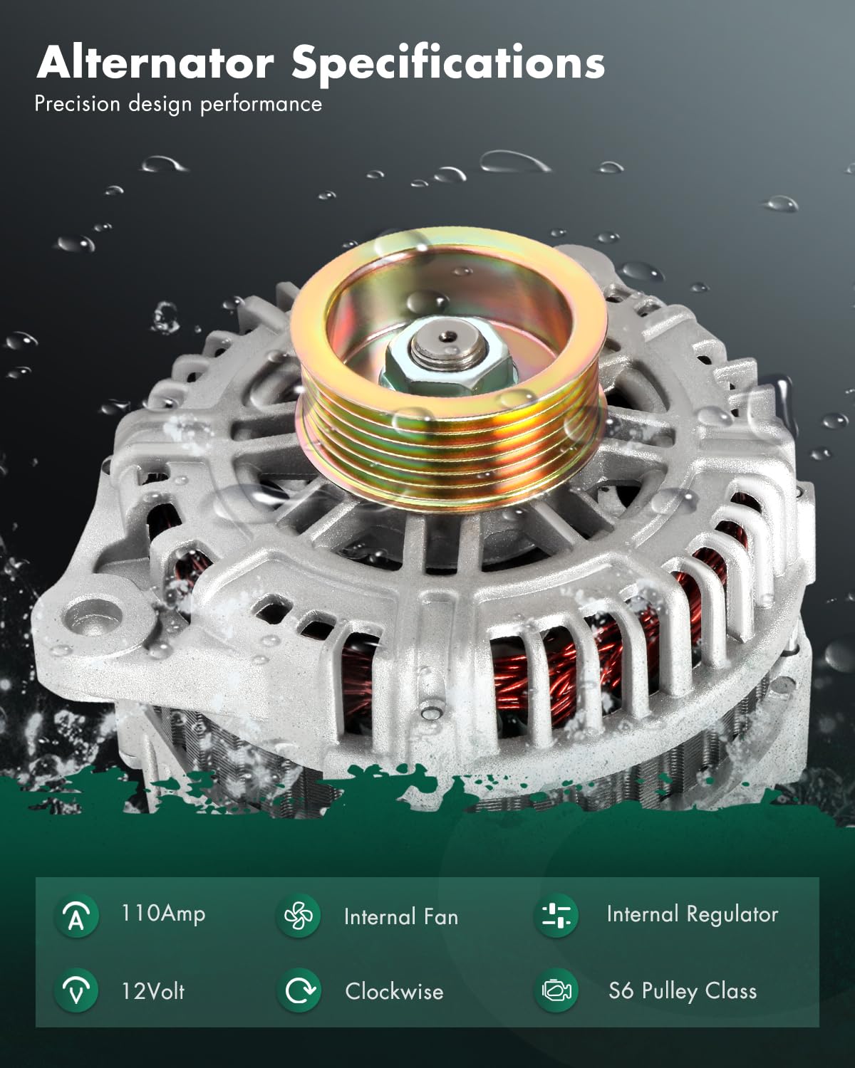 SCITOO Alternator 13639 fit for Nissan Maxima Murano 1995-2003 For Murano 2003-2007 for Infiniti I30 1998-2000 for I35 2002-2004