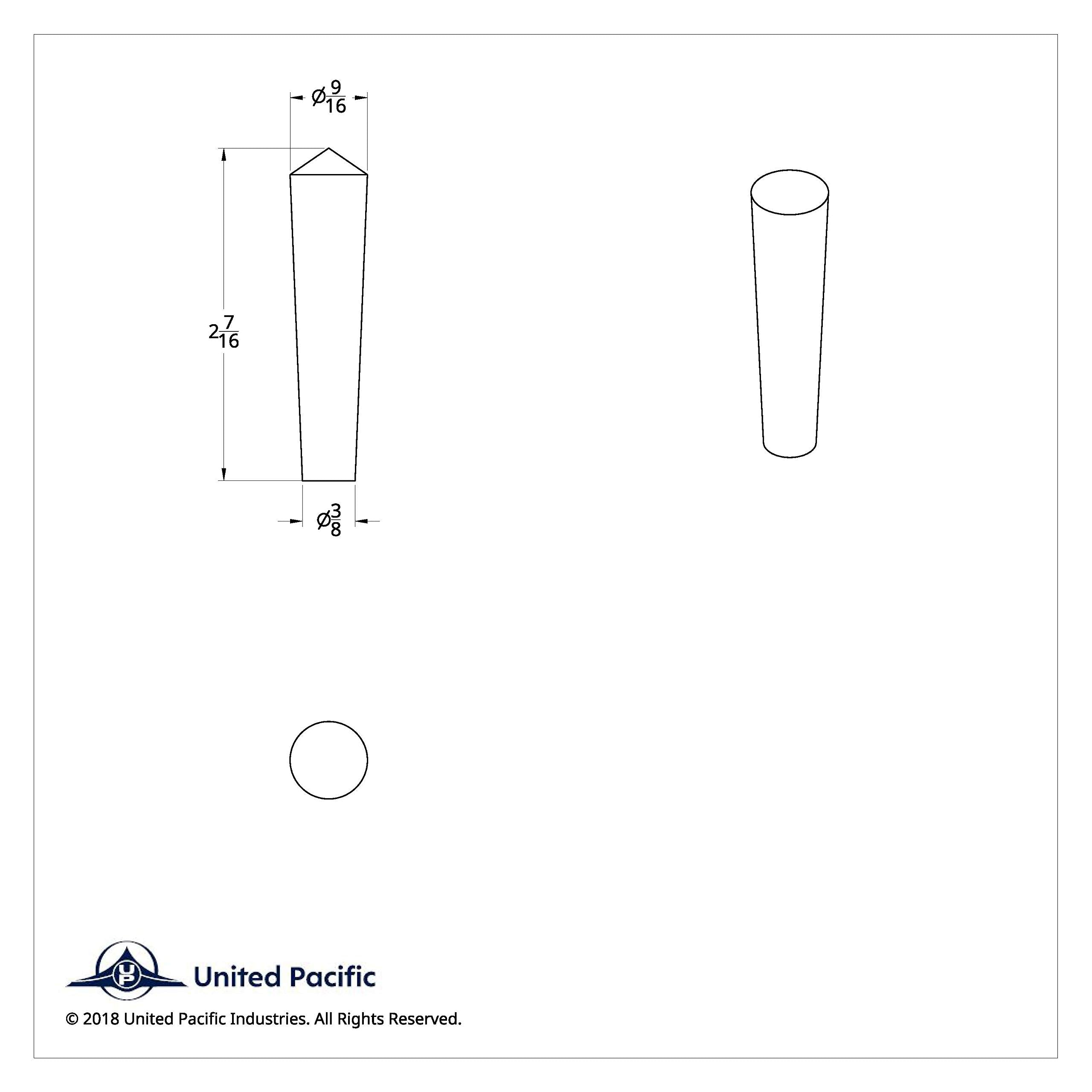 United Pacific Chrome Long Peterbilt Plastic Toggle Switch Extension,40048