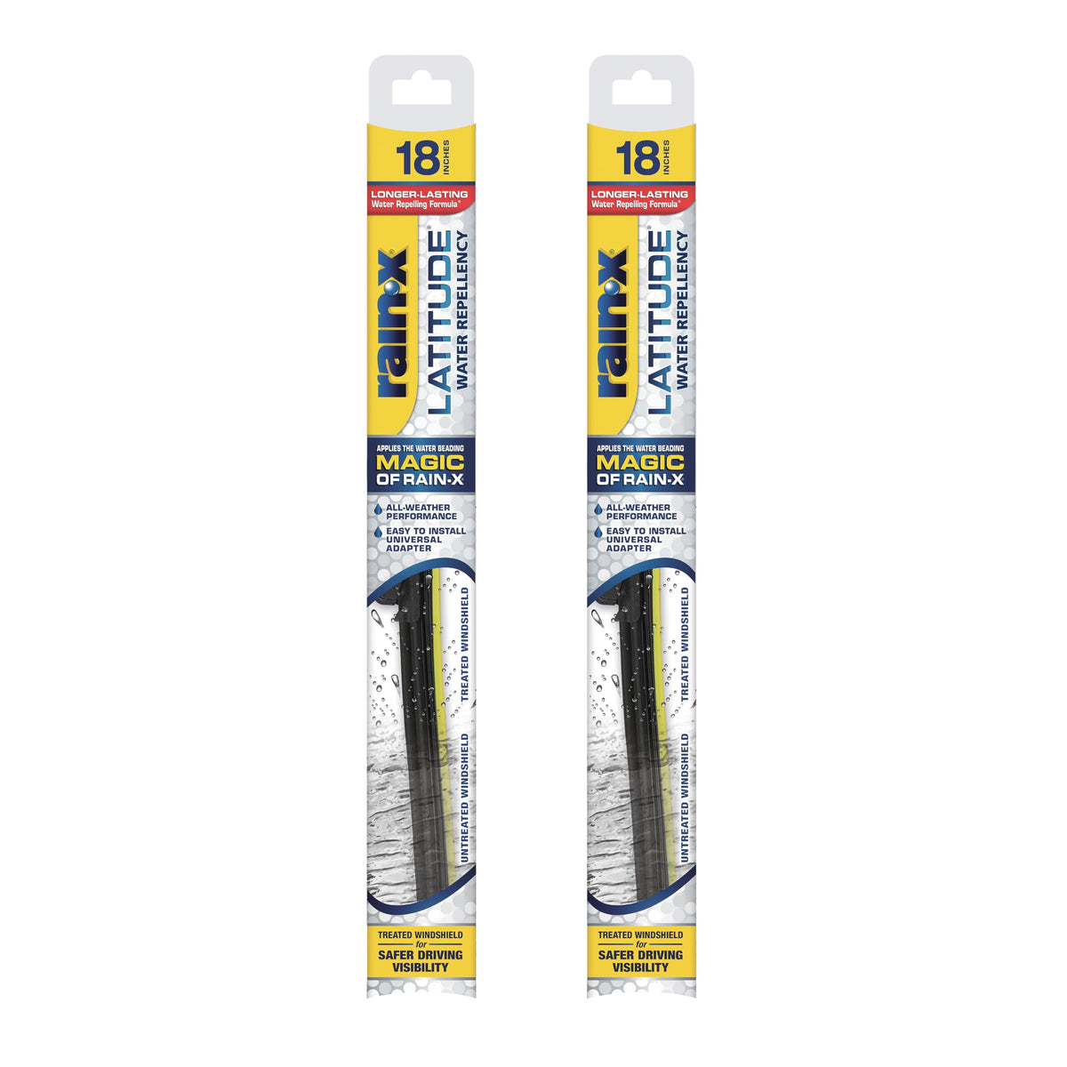 Rain-X 810167 Latitude 2-In-1 Water Repellent Wiper Blades, 18 Inch Windshield Wipers (Pack Of 2), Automotive Replacement Windsh