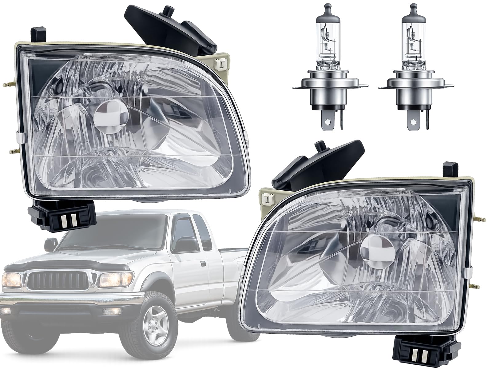 Auto Parts Avenue APA Replacement Headlight for 2001 2002 2003 2004 Tacoma Bulb Included PAIR TO2503136 TO2502136