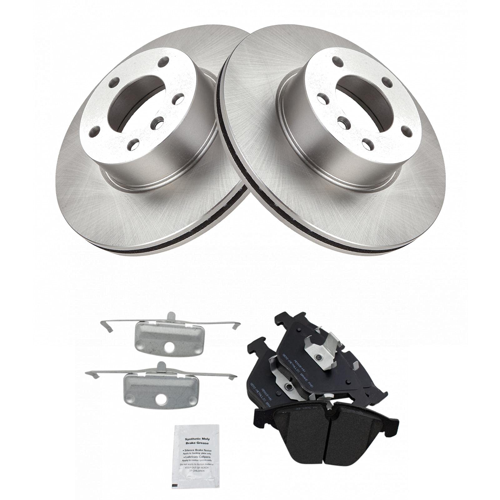 Trq Front Brake Pad & Rotor Kit Brake Pads Brake Rotor Semi-Metallic Compatible With 2007-2013 Bmw 328I 2009-2013 328I Xdrive 20