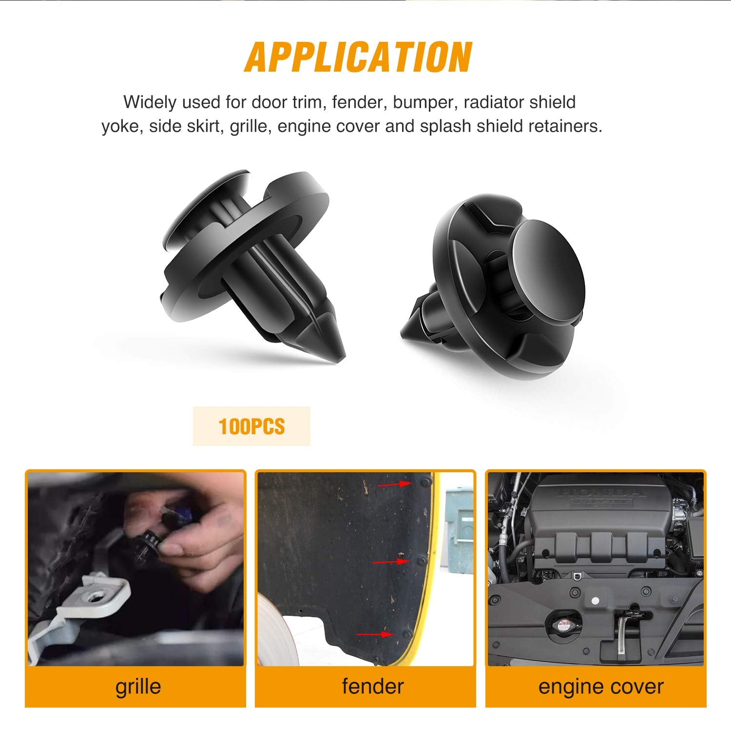 Gooacc Grc-46 100 Pcs Clips 100Pcs Nylon Bumper Rivet Oem Replacement-#01553-09321 8Mm,1Pc Bonus Fastener Remover