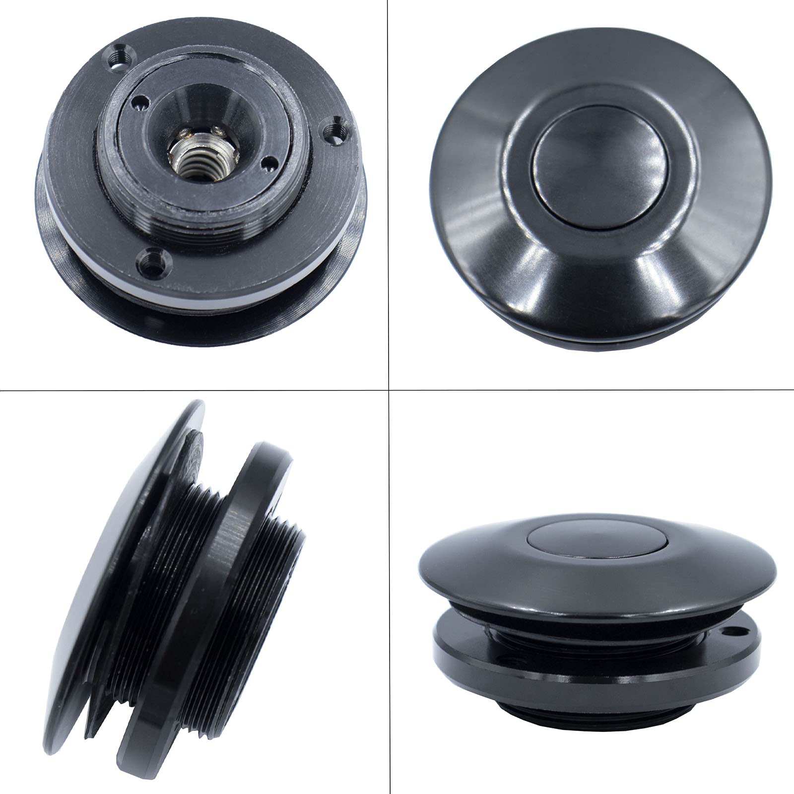 Woopeey Black Aluminum 2.44 Inches Diameter Universal Quick Latch Hood Pins, Quick Release Latch Push Button,Quick Release Hood Cap Pin Lock Clip Kit For Hood Bumper Or Diy