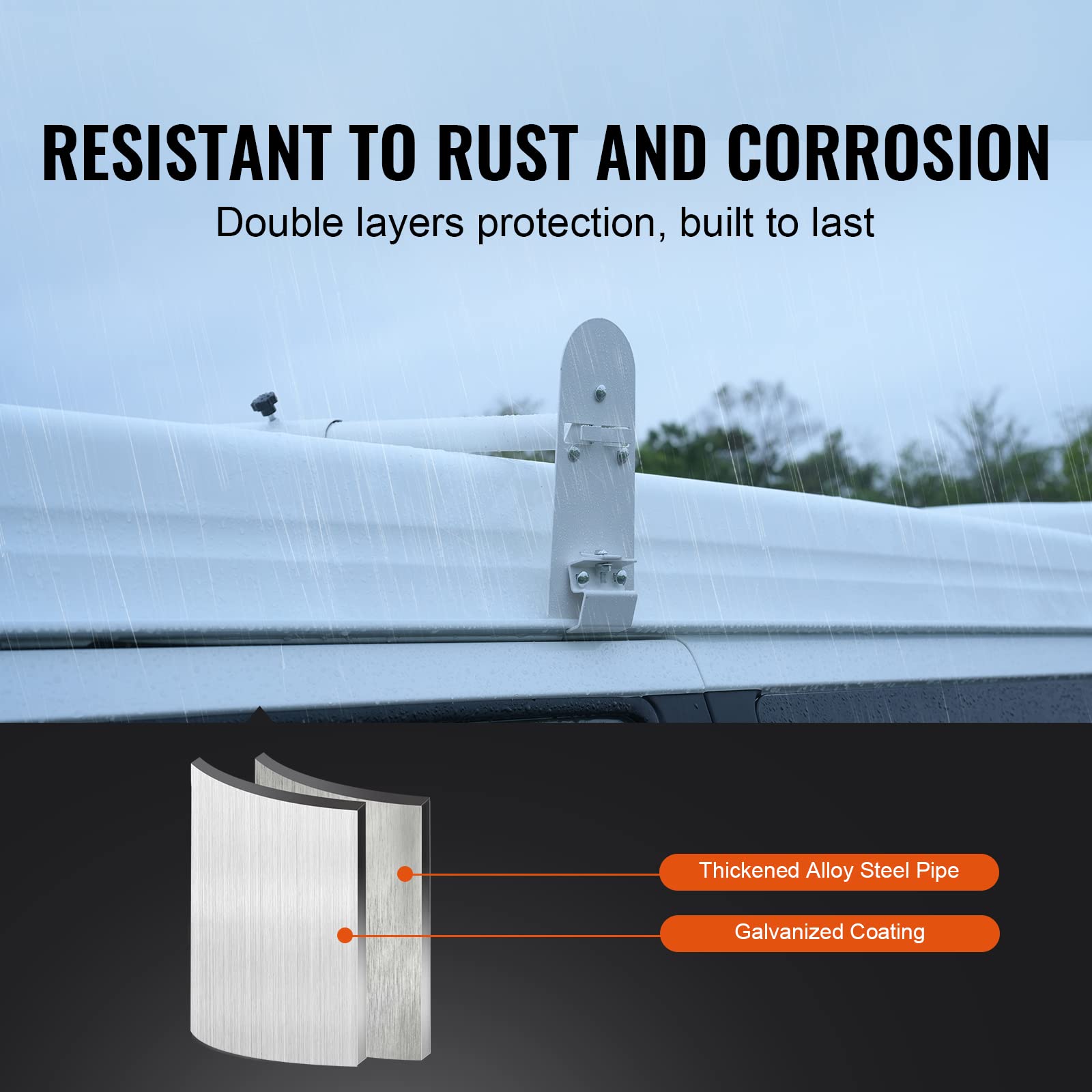 Vevor Ladder Racks For Van, 40.2 Inch-74.8 Inch Adjustable Van Racks, 750 Lbs Capacity Alloy Steel Roof Ladder Racks, Rain Gutter Racks Compatible With Minivans, Full-Size Vans, 3 Pcs White