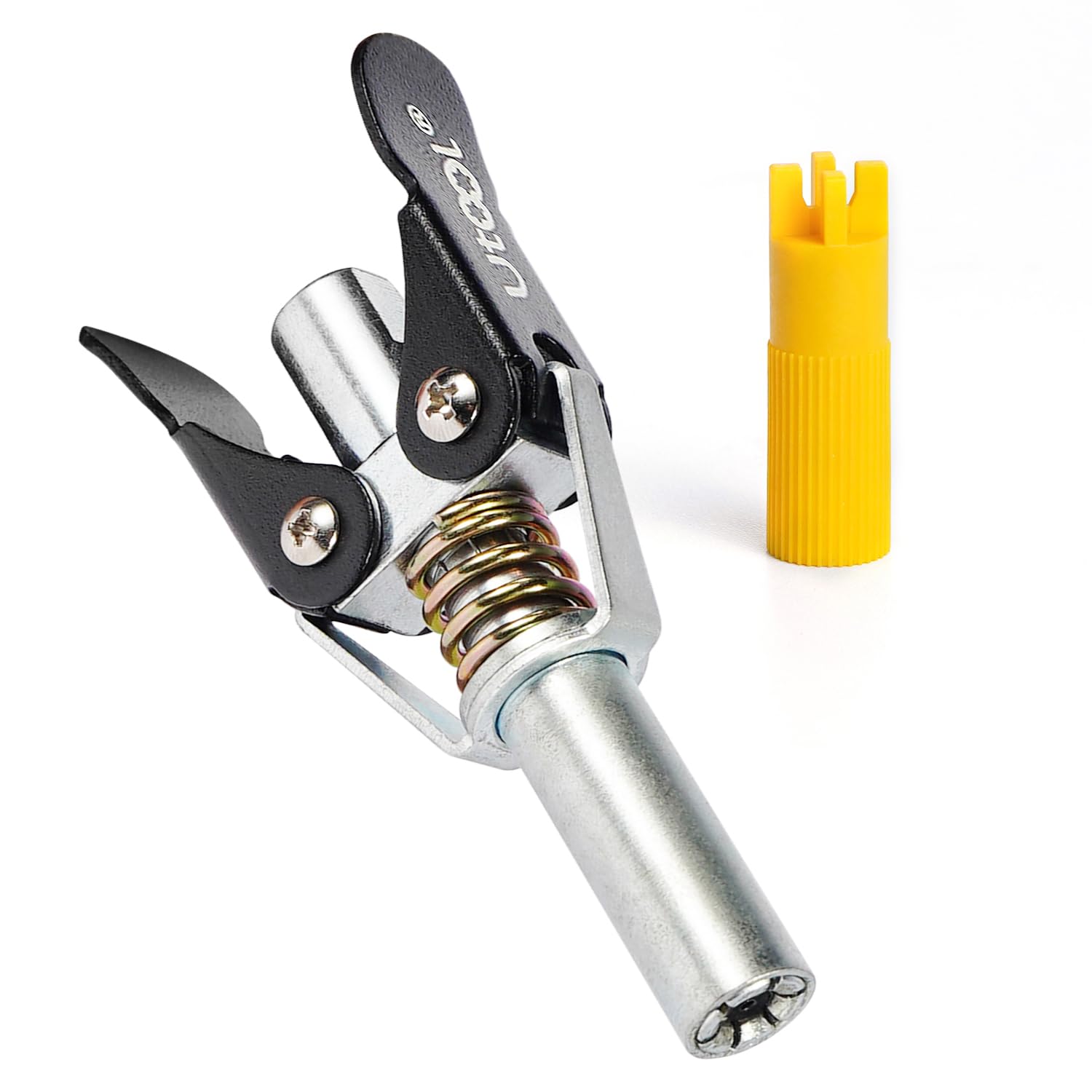 Utool Grease Gun Accessory Kit, Double Handle Coupler With Zerk Fitting Cleaner, 1/8 Npt Threads, Easy To Lock Zerk Fittings And Quick Release, Max Working Pressure 10000 Psi, 1 Pc
