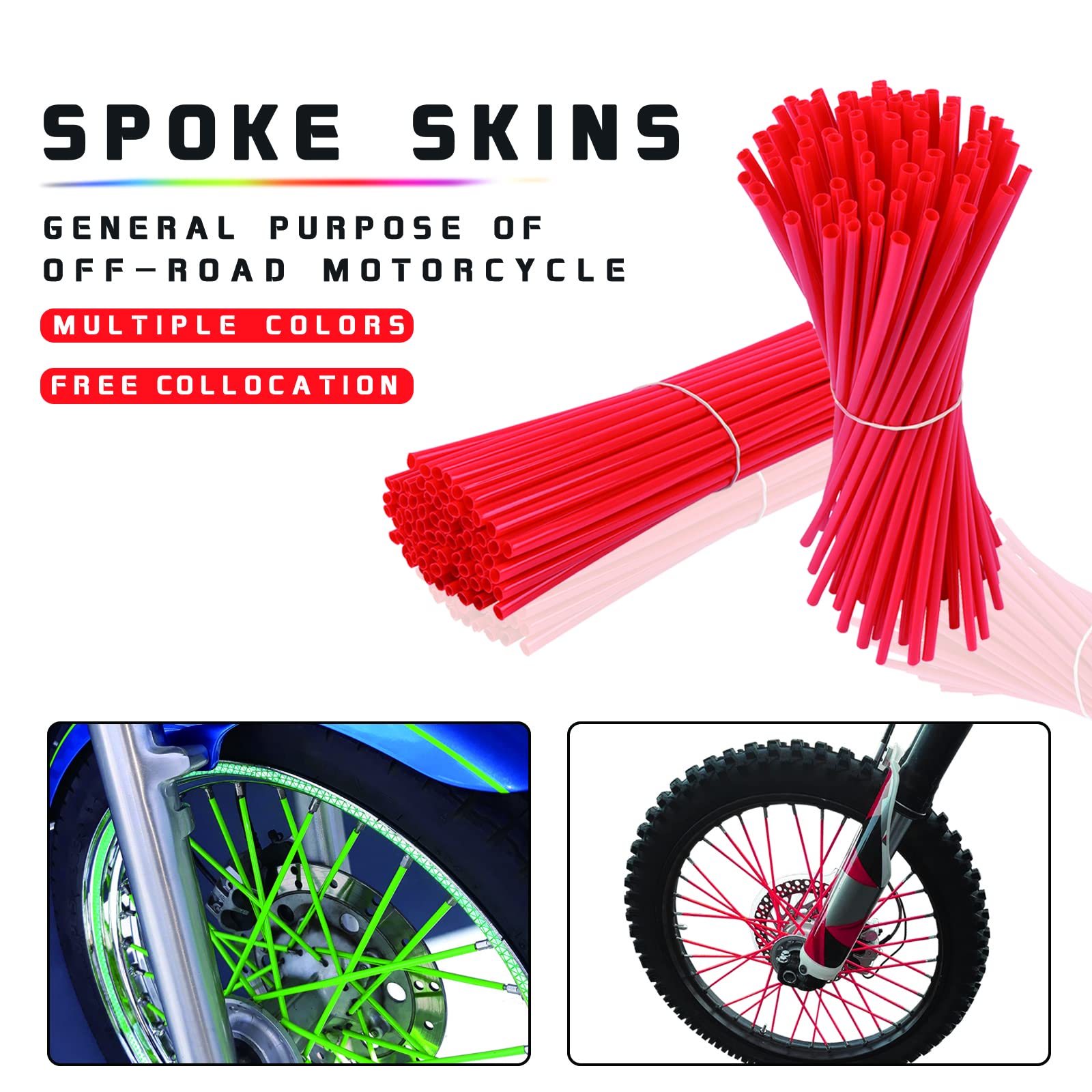 72Pcs Universal Spoke Skins Covers