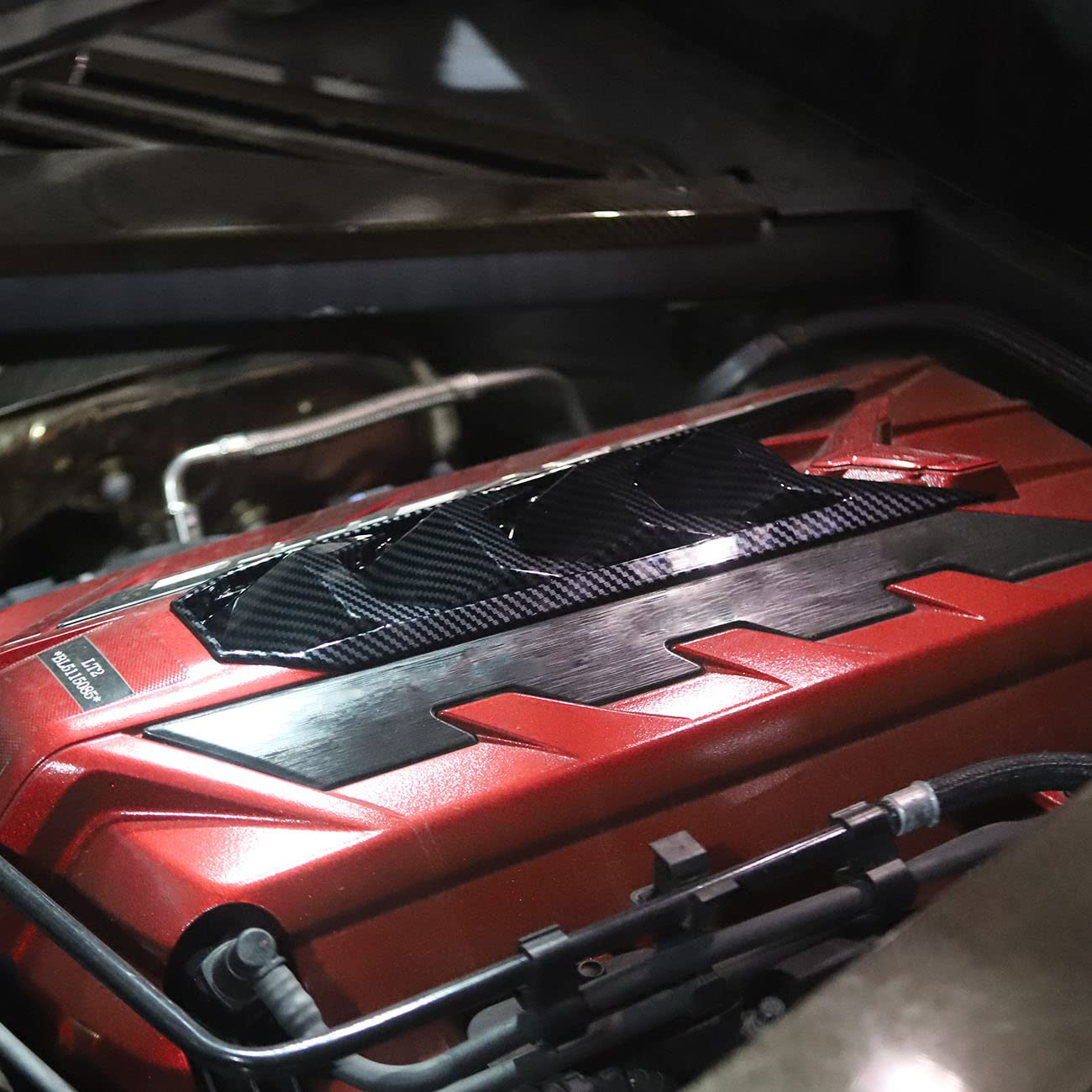 Engine Shroud Cover Panel Trims For Chevrolet Corvette C8 2020-2023 Accessories (Carbon Fiber)