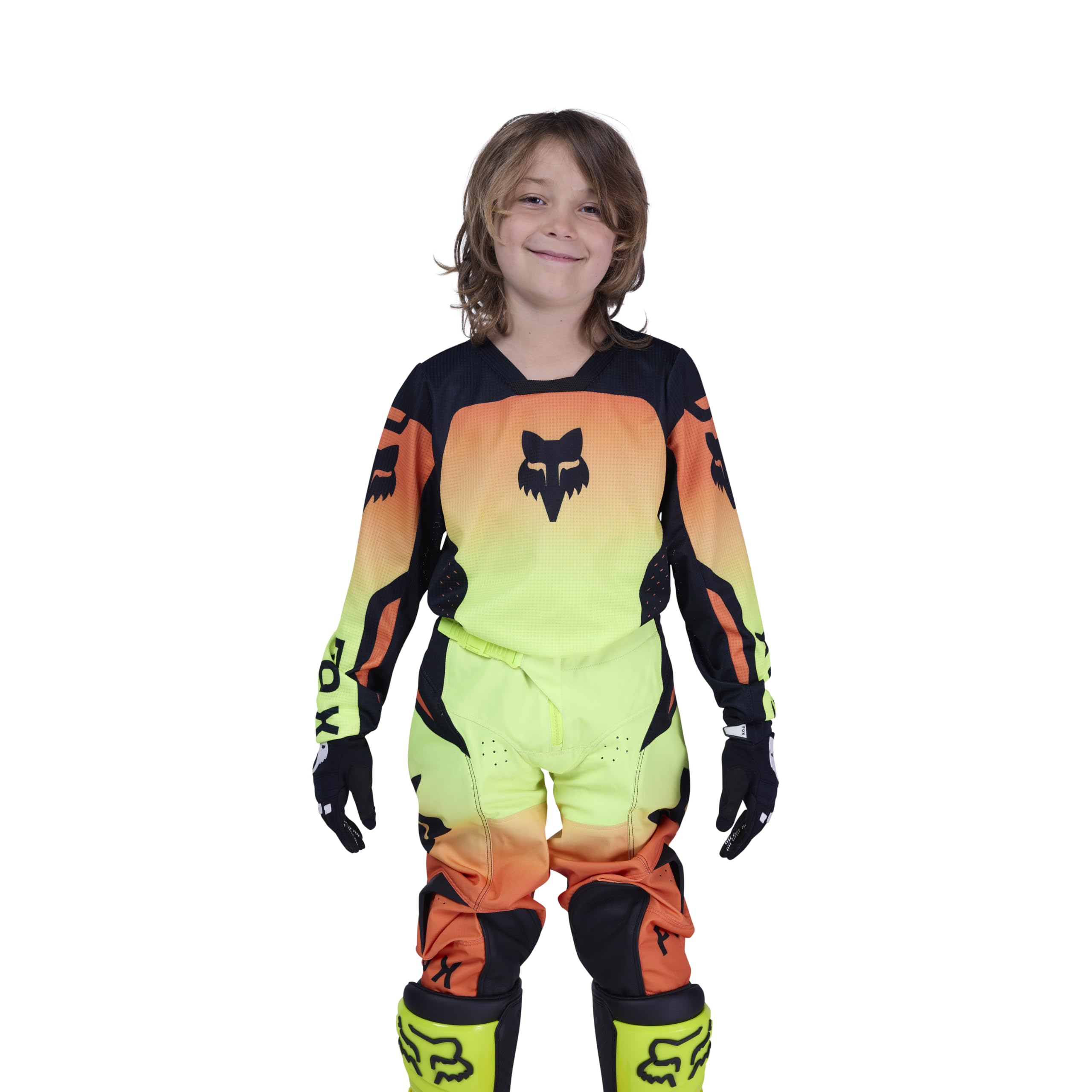 Fox Racing Youth 180 Motocross Dirt Bike Jersey, Fluorescent Yellow Shield, Small