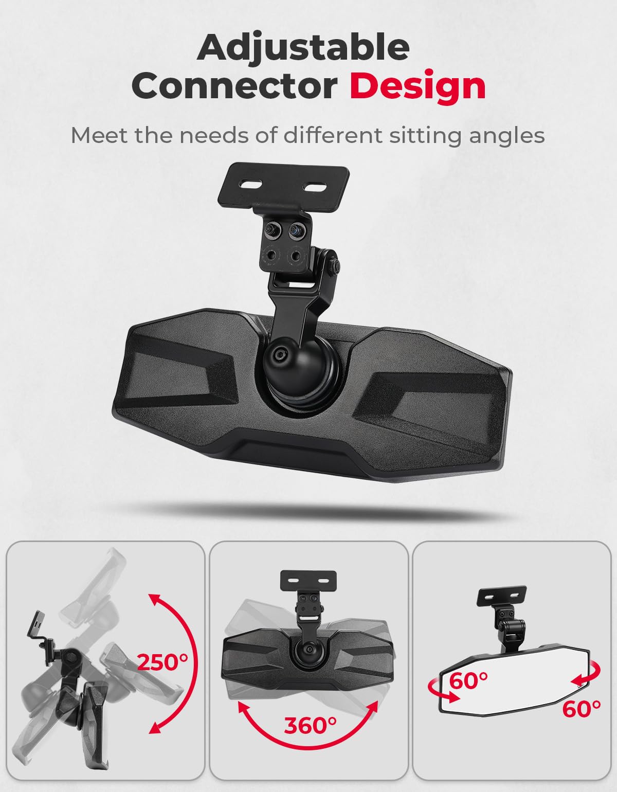 Kemimoto Rear View Mirror Compatible With Cfmoto Uforce 1000/1000 Xl, Uforce Center Mirror Rearview Mirror Replace 2019 2020 202