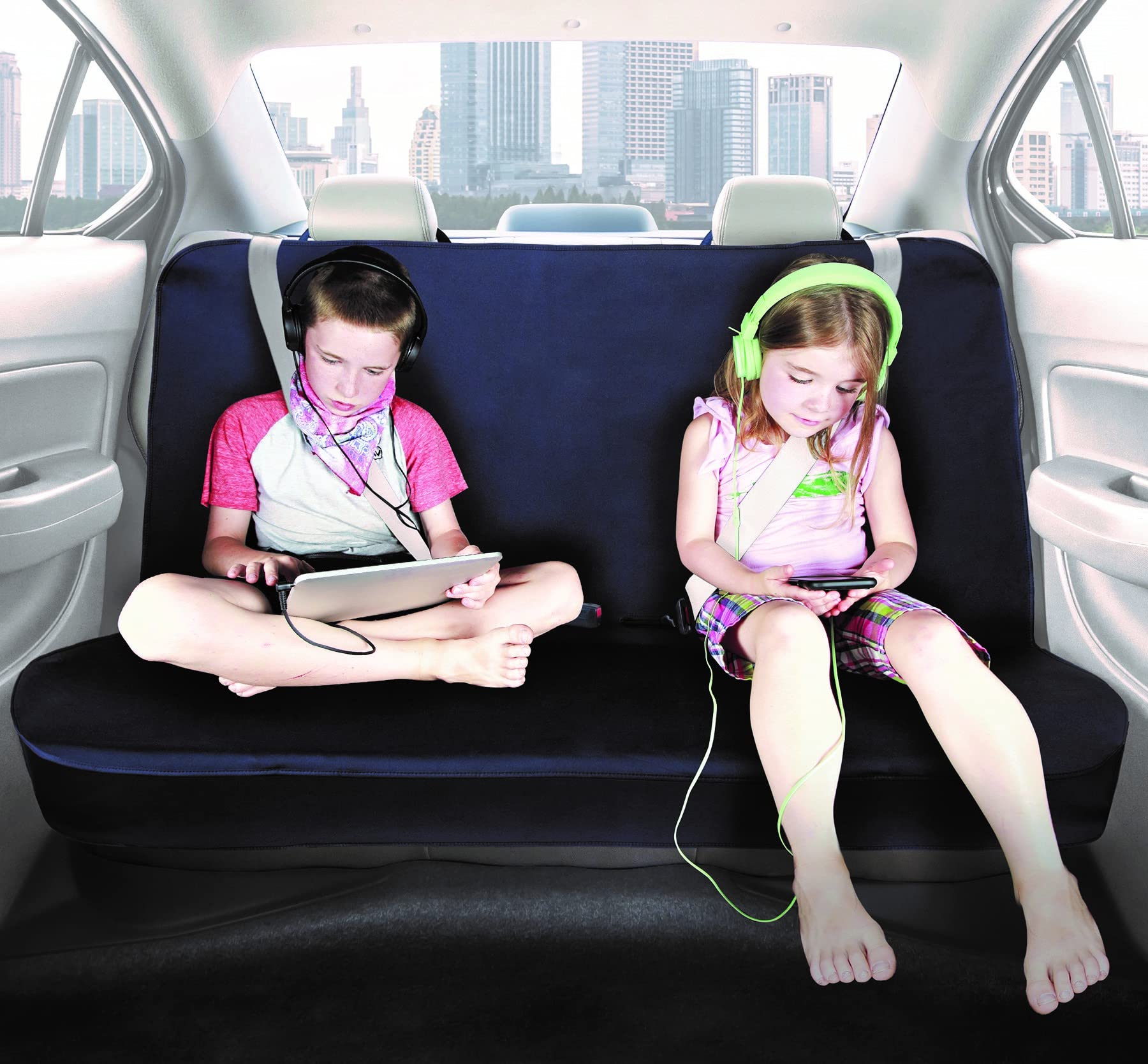 GOODYEAR, Neoprene Waterproof Car Back Seat Cover, Universal Fit Automobile Bench Cover, Backseat Protector for Adults, Kids, an