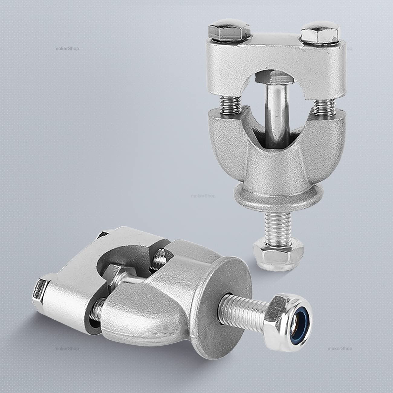 Mokershop Motorcycle Handlebar Risers Mount Clamps Fit For 22Mm 7/8In Handlebar Of Motorcycle Dirt Bike Atv, Silver