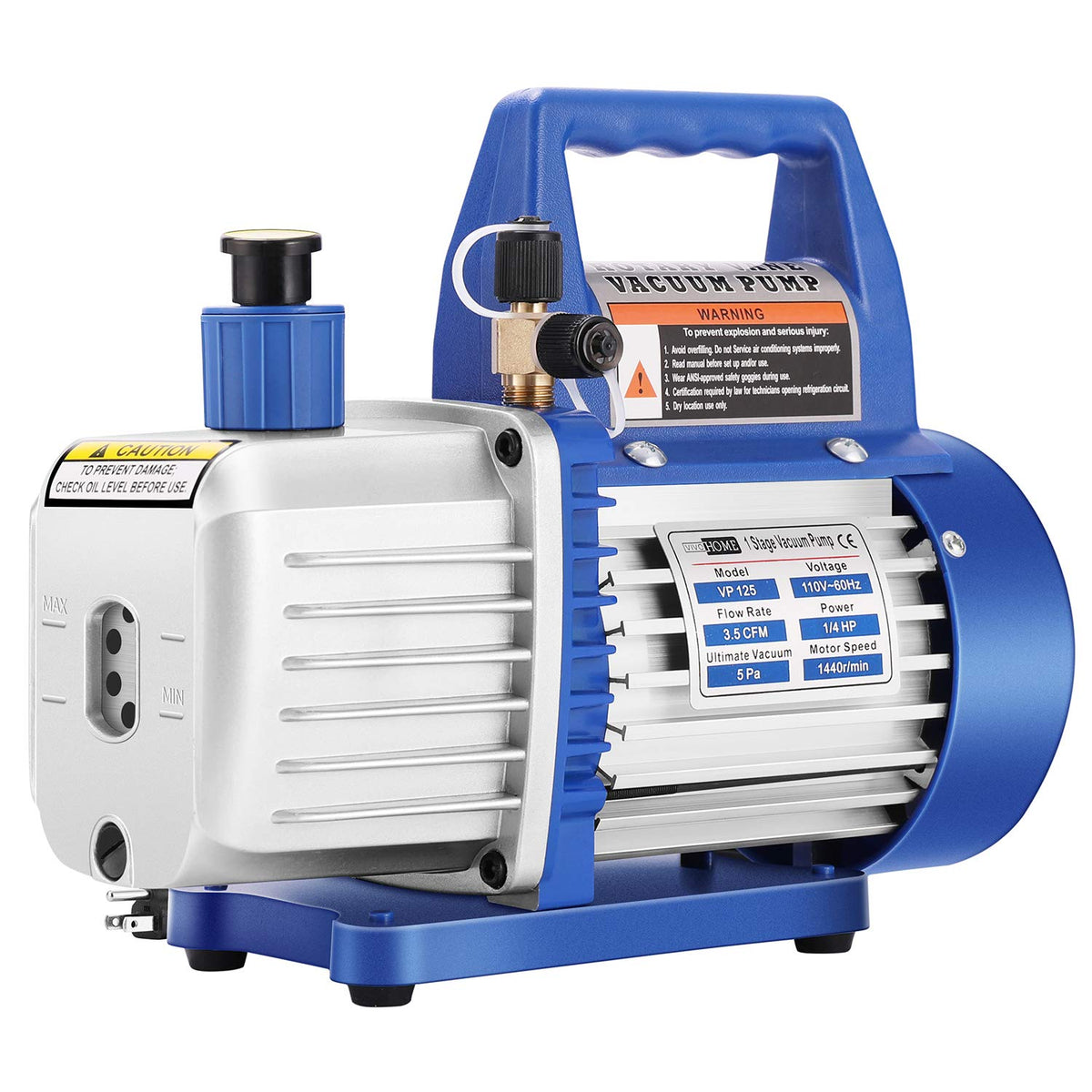 Vivohome 110V 14 Hp 35 Cfm Single Stage Rotary Vane Air Vacuum Pump With Oil Bottle