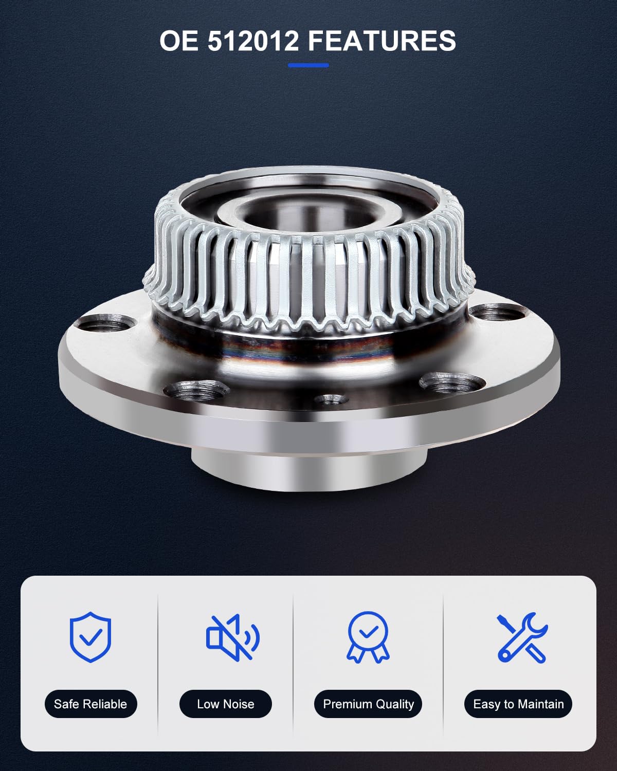 ECCPP Rear Wheel Hub Bearing Assembly 5 Lugs w/ABS for TT Beetle Compatible with 512012