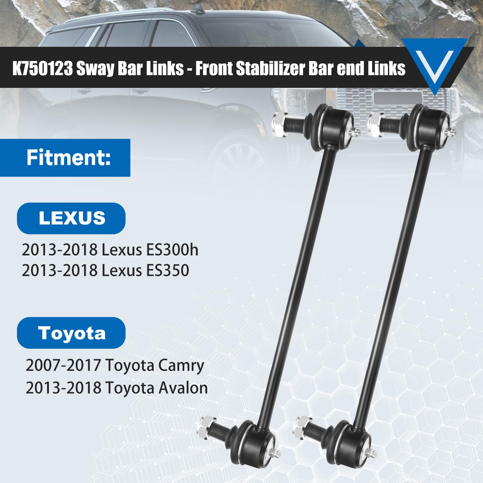 K750123 Sway Bar Links - Front Stabilizer Bar End Links Replacement For 2013-2014 Avalon 2007-2016 Camry