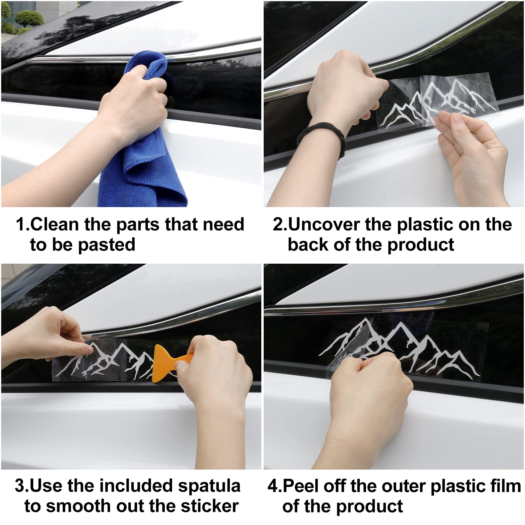 Sngaro Vinyl Snow Mountain Tree Sticker, Trunk Logo Sticker, Car Exterior Accessories, Universal For Car, Window And Laptop (Whi