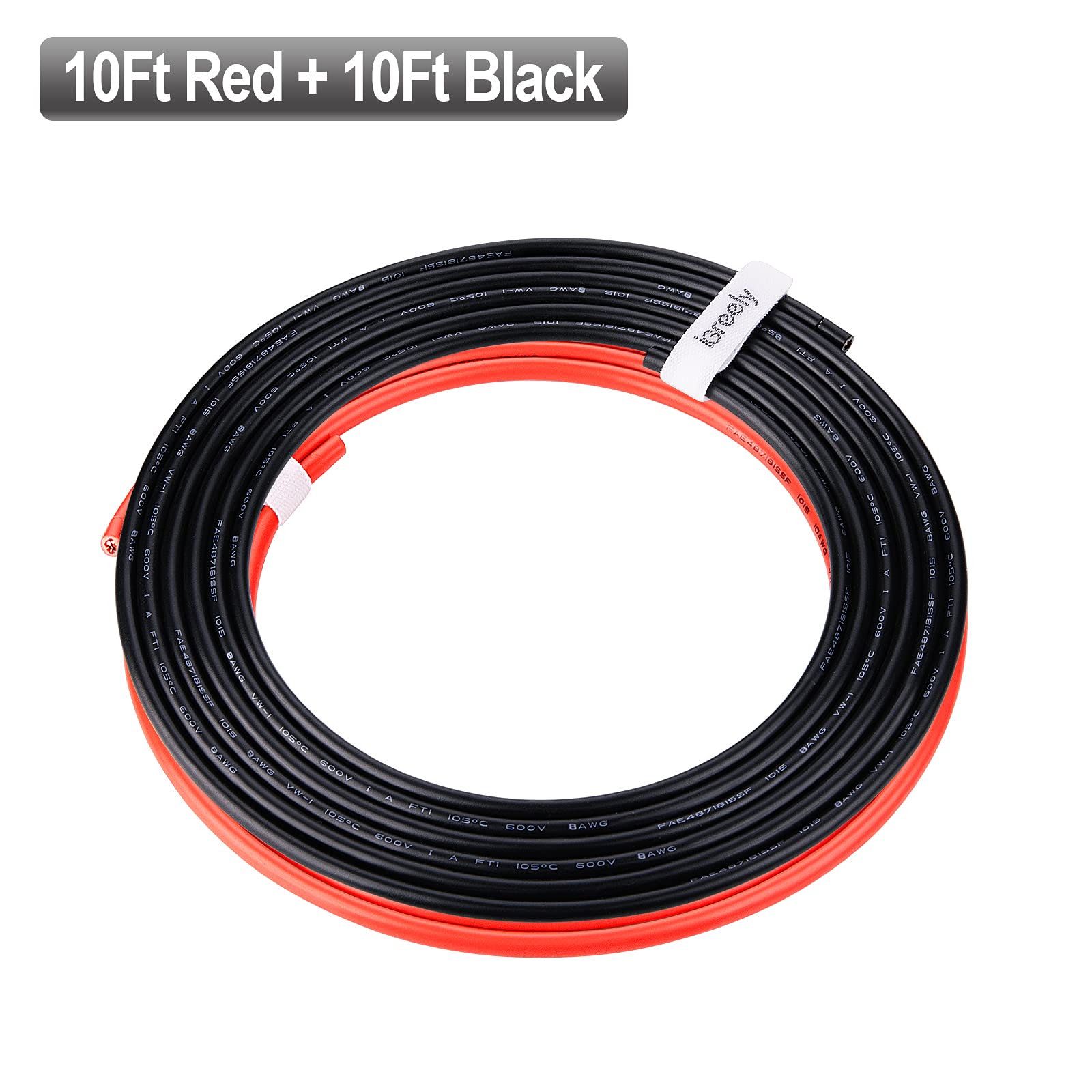 8 Gauge Wire - Igreely 10 Ft Red & 10 Ft Black 8 Gauge Tinned Copper Electrical Wire Cable For Car Audio Automotive Trailer Mari
