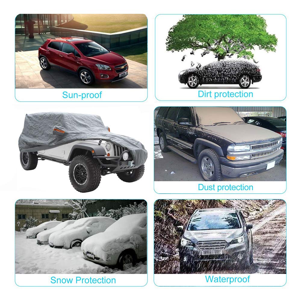 Big Ant Car Cover For Wrangler 2 Door Suv Covers,All Weather Protection 100% Waterproof Suv Cover Custom Fit For 1987-2021 Wrang
