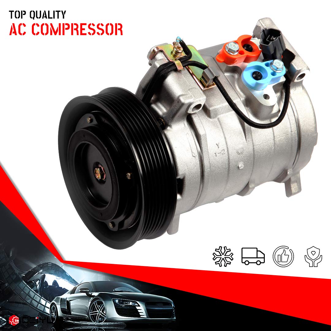 cciyu AC Compressor Pump for Honda for Accord 2.4L 2003-2007 Replaces AC Compressor for Car 7 Grooves 10S17C