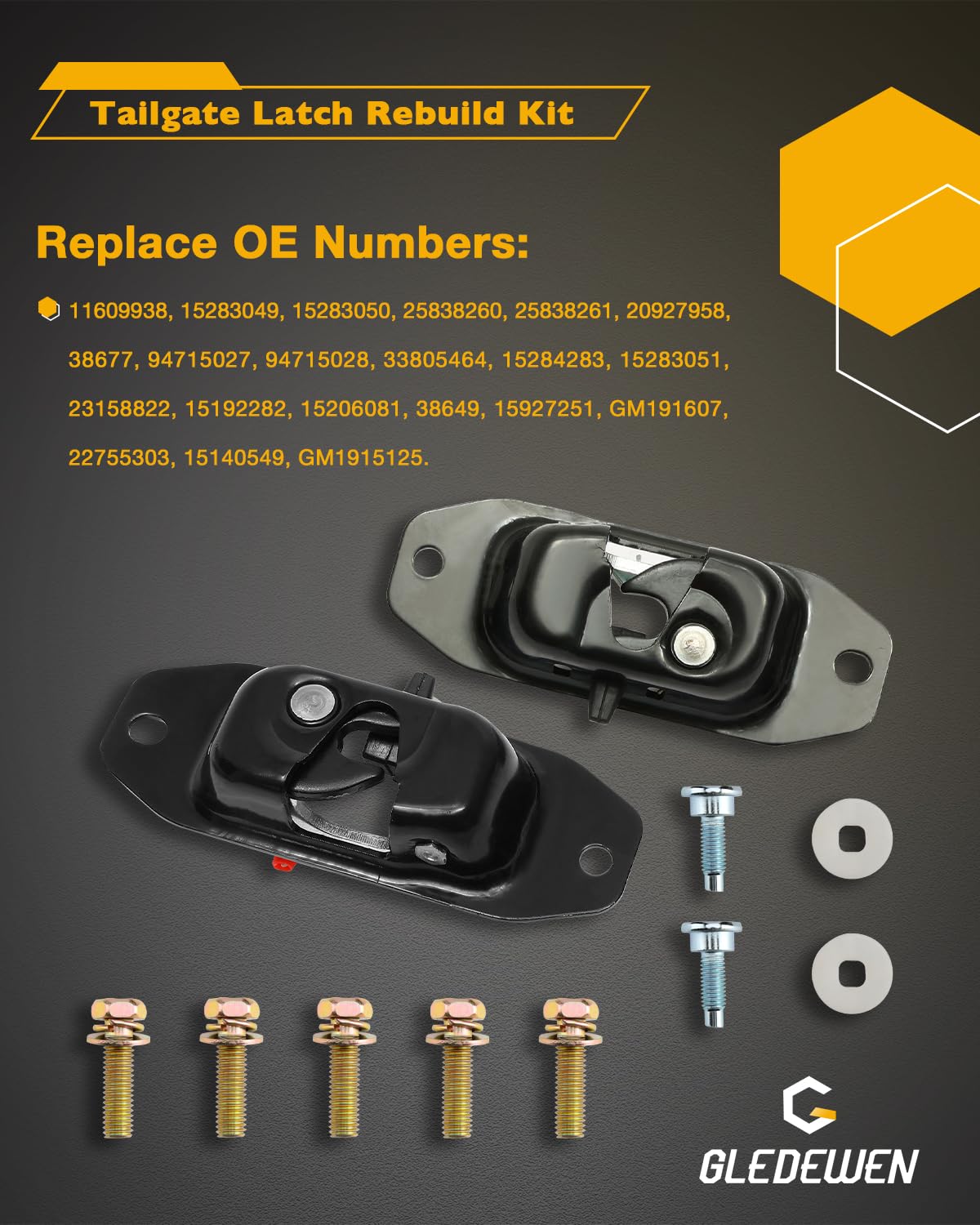 Tailgate Latch Rebuild Kit, Compatible With 2007-2014 Chevy Silverado Gmc Sierra, Replaces# 15140549 25838260 20927958 23158822