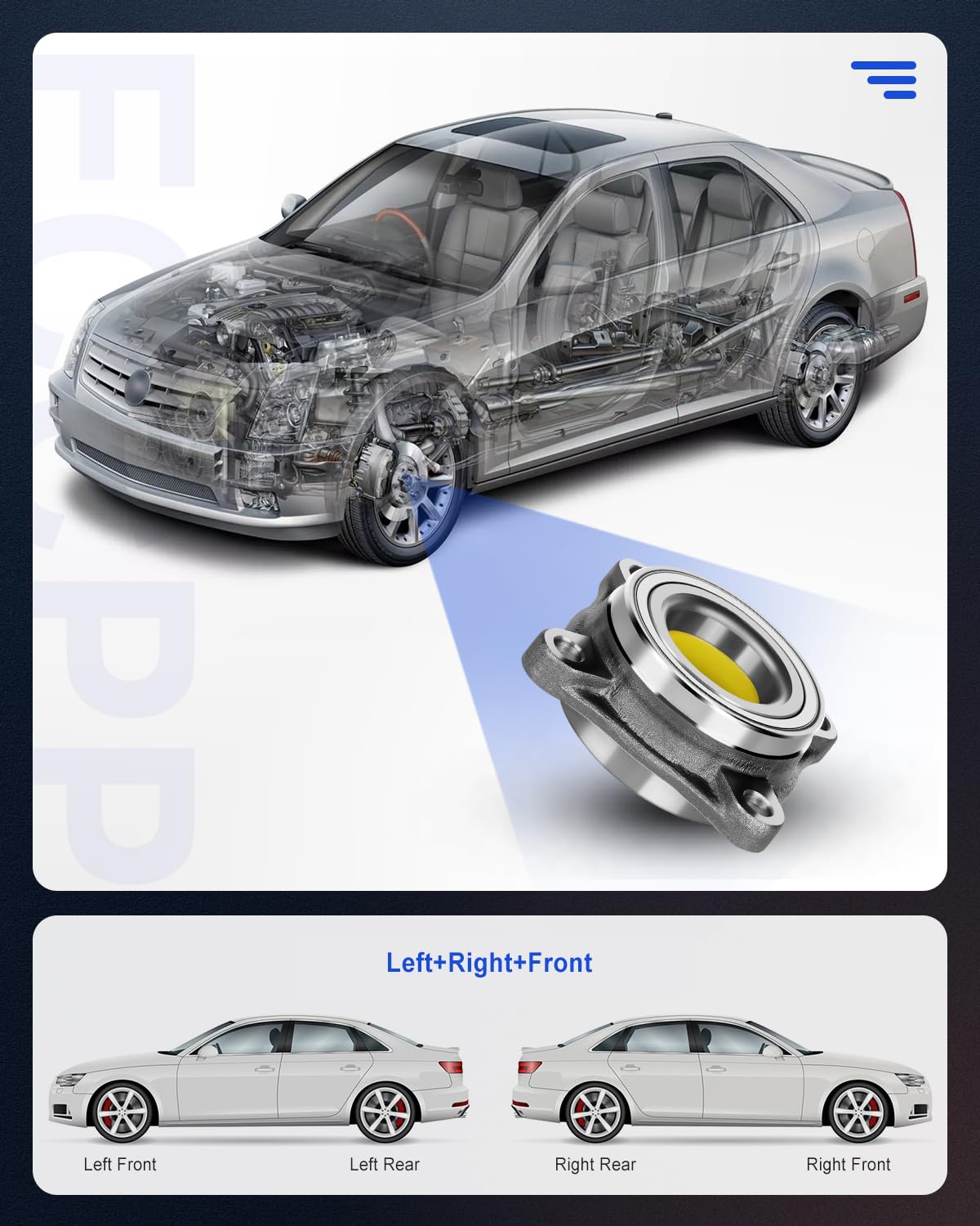 ECCPP Replacement for Wheel Bearing Hub 515040 Hub Bearing Assembly Hub Assemblies Front Axle for Lexus GX460 GX470 Base Model f