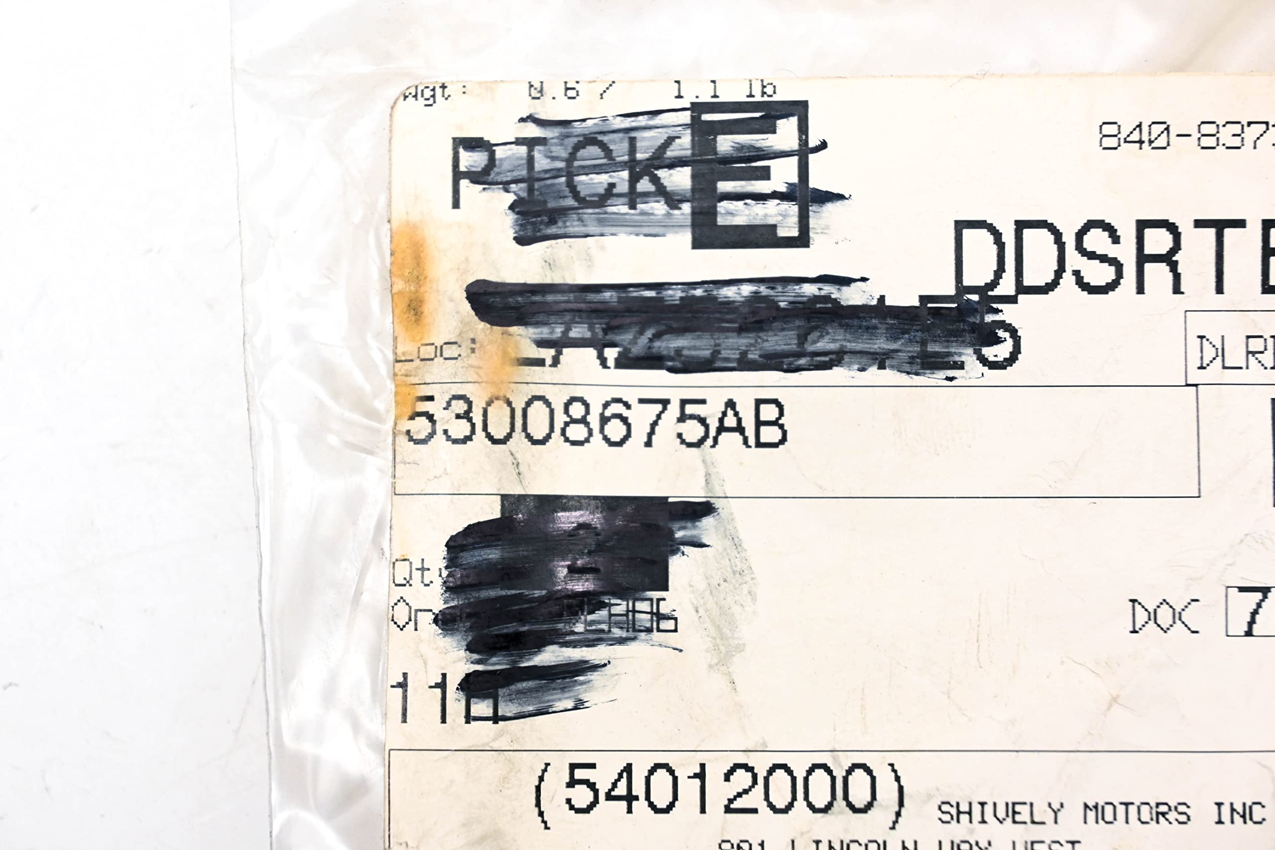 Mopar Pcv Valve Hose 53008675Ab