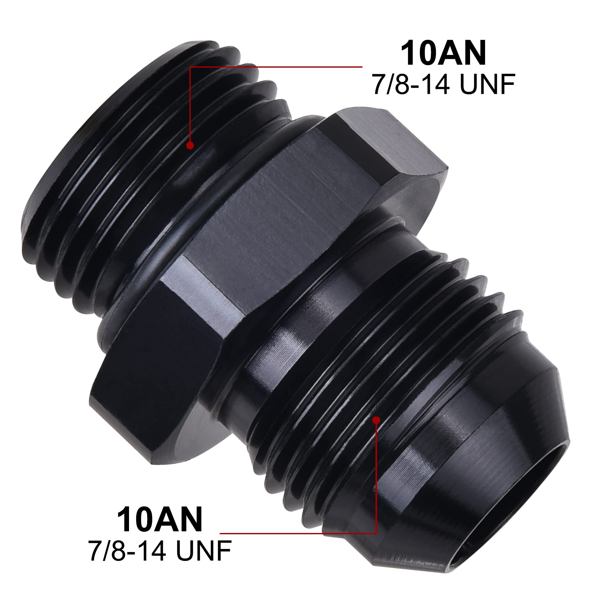 Evil Energy 10An Flare To 10An Orb Male Fuel Rail Adapter Fitting Black 2Pcs