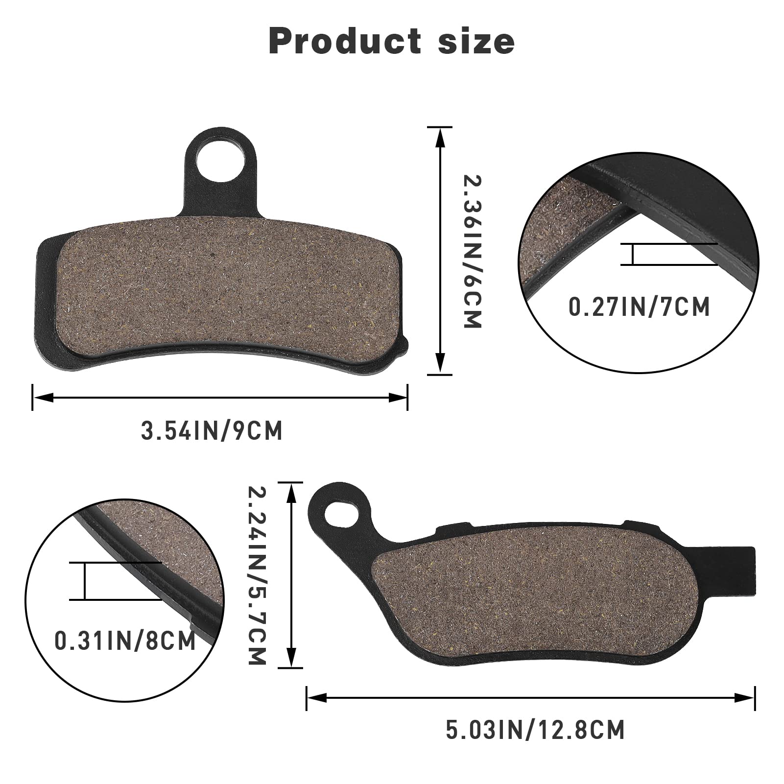 Sollon Front And Rear Brake Pads For Harley Davidson Fatboy, Heritage Softail Classic, Dyna Wide Glide, Super Glide, Softail Sta