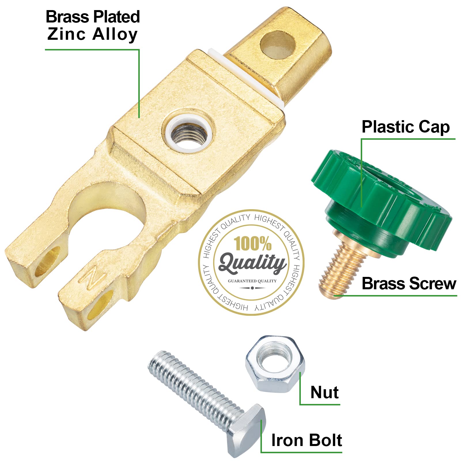 Spurtar Battery Disconnect Switch 12V - 24V Top Post, Quick Disconnect Battery Cut Off Switch For Car Truck Rv Boat Vehicles, Gr