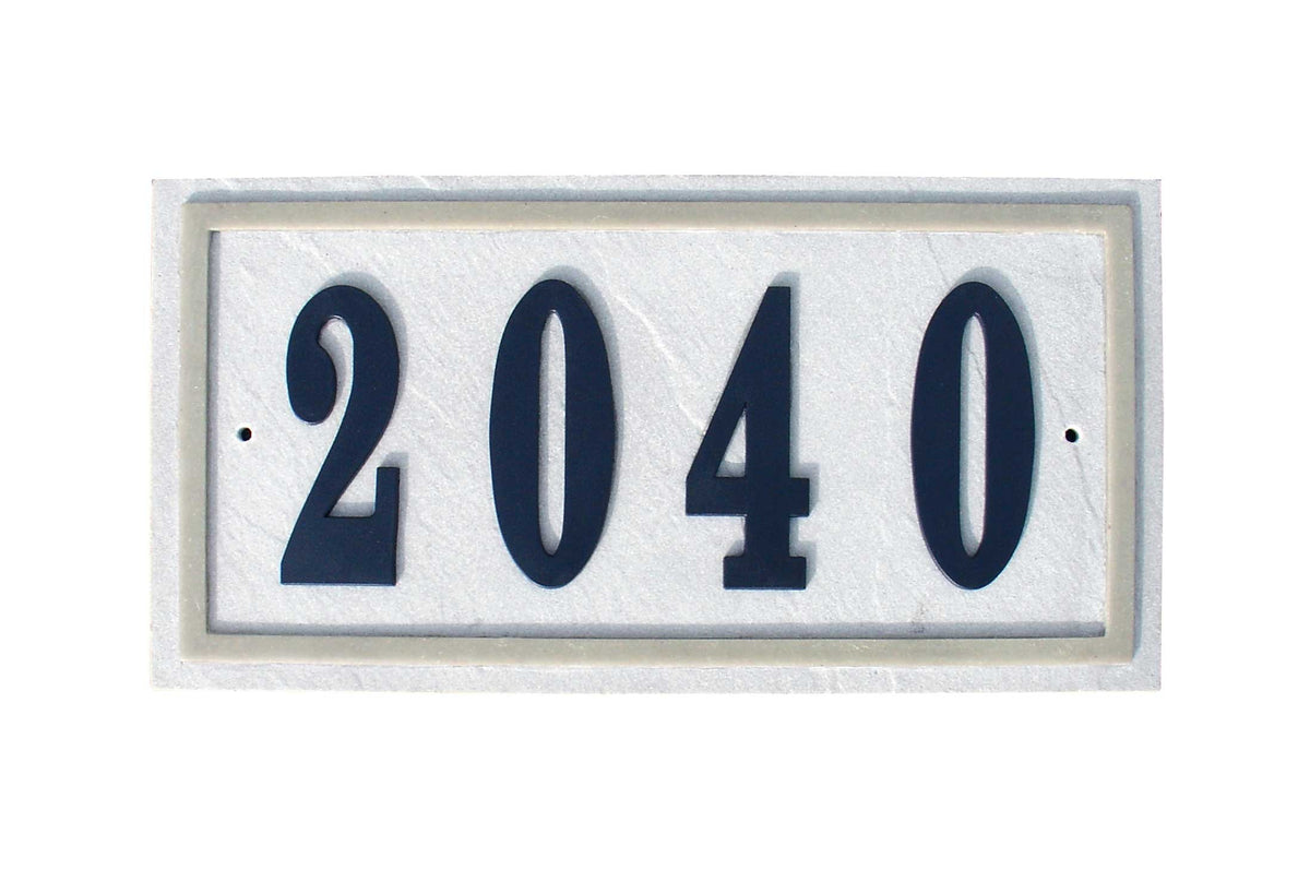 Qualarc RIG-4915 Ridgestone Rectangle Crushed Stone Address Plaque, Slate