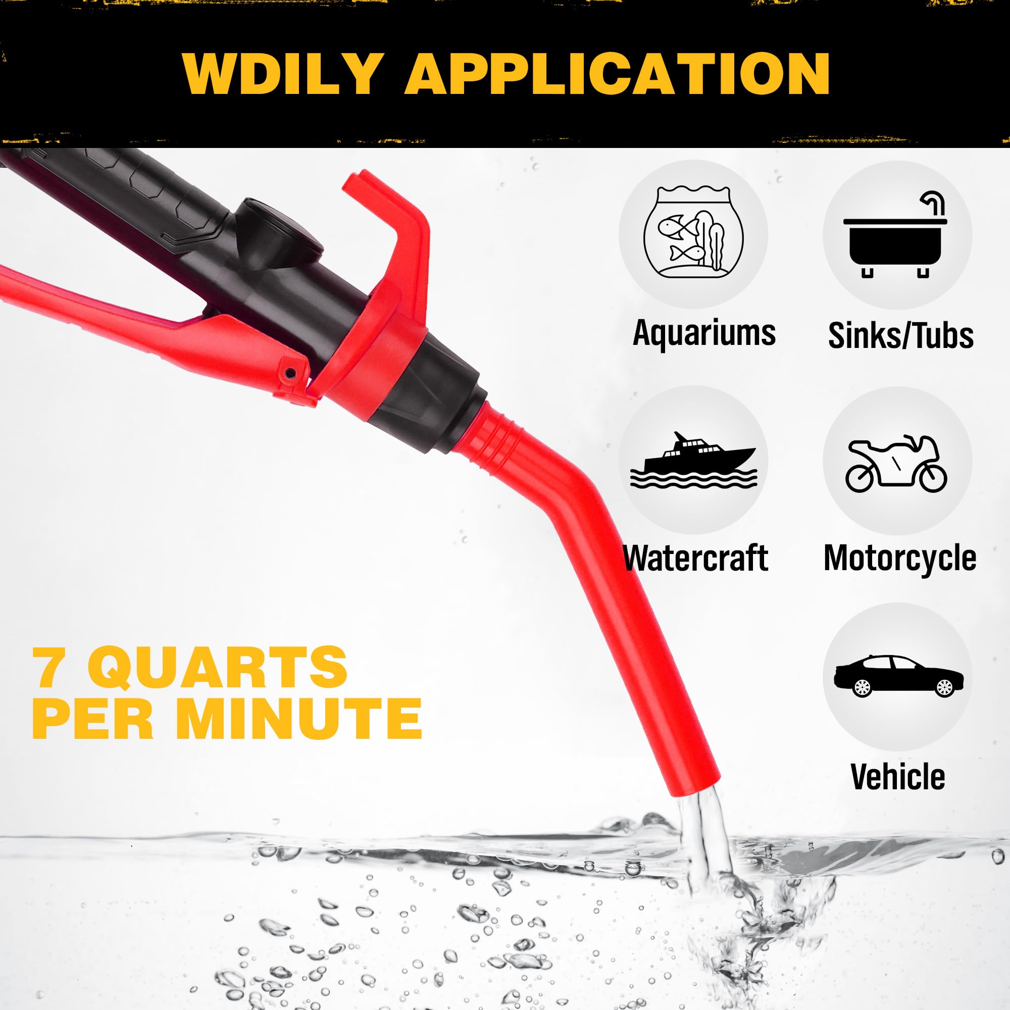 ELEAD Portable Battery Powered Pump - Red Electric Fuel/Water Transfer Pump 2.2 GPM, Liquid Siphon Pump with Adjustable Flow Con