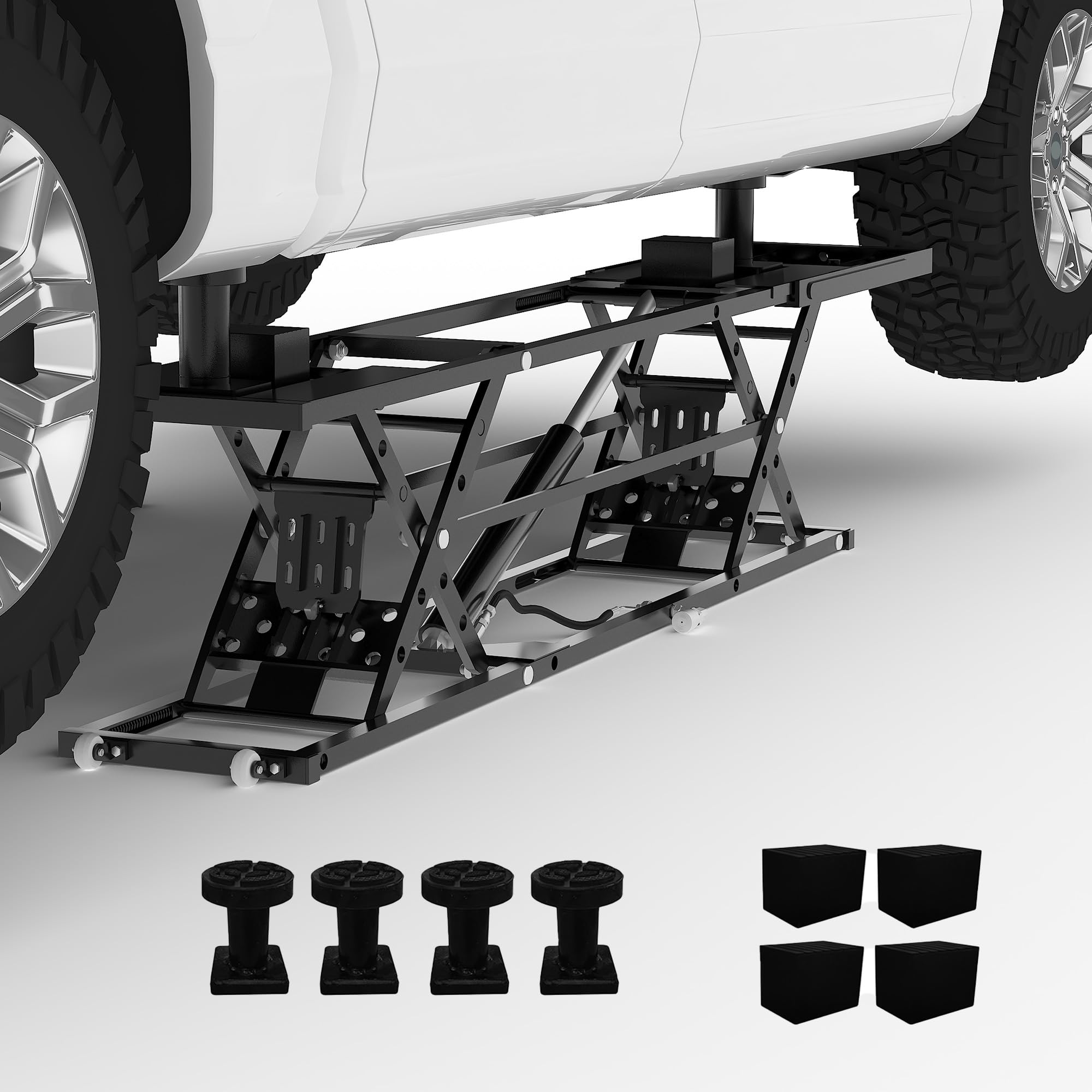 7000LBS Portable Car Lift for Trucks SUV Sedan, Heavy Duty Scissor Lift Jack with Safety Lock, Adjustable Height 6.26-27, Hydrau