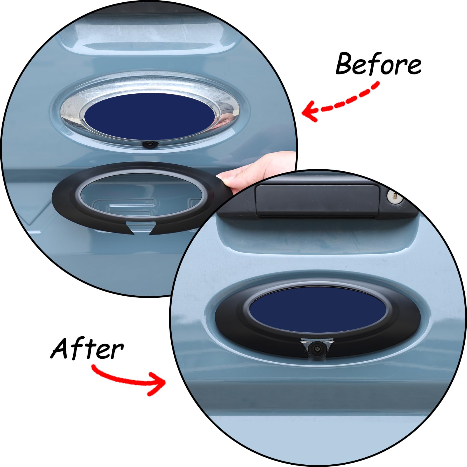 For Ford Maverick 2022-2024 Front Rear Tailgate Emblem Sticker Frame Trim Emblem Decoration Cover Logo Emblem For Maverick Accessories (Matte Black)