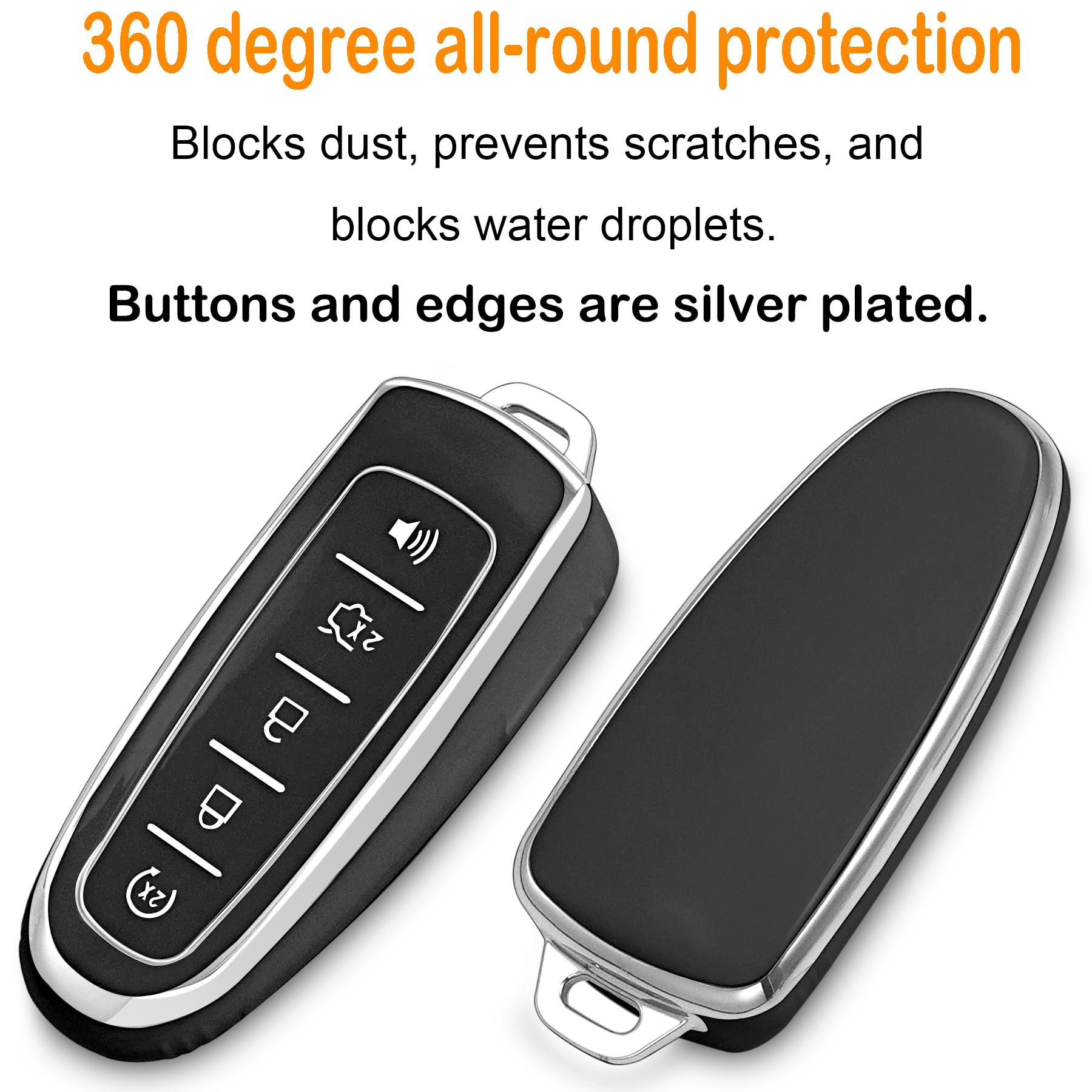 Kirsnda For Ford Key Fob Cover,Case With Keychain,Soft Tpu Protection Key Shell/Skin,5 Buttons Fit C-Max Edge Escape Expedition