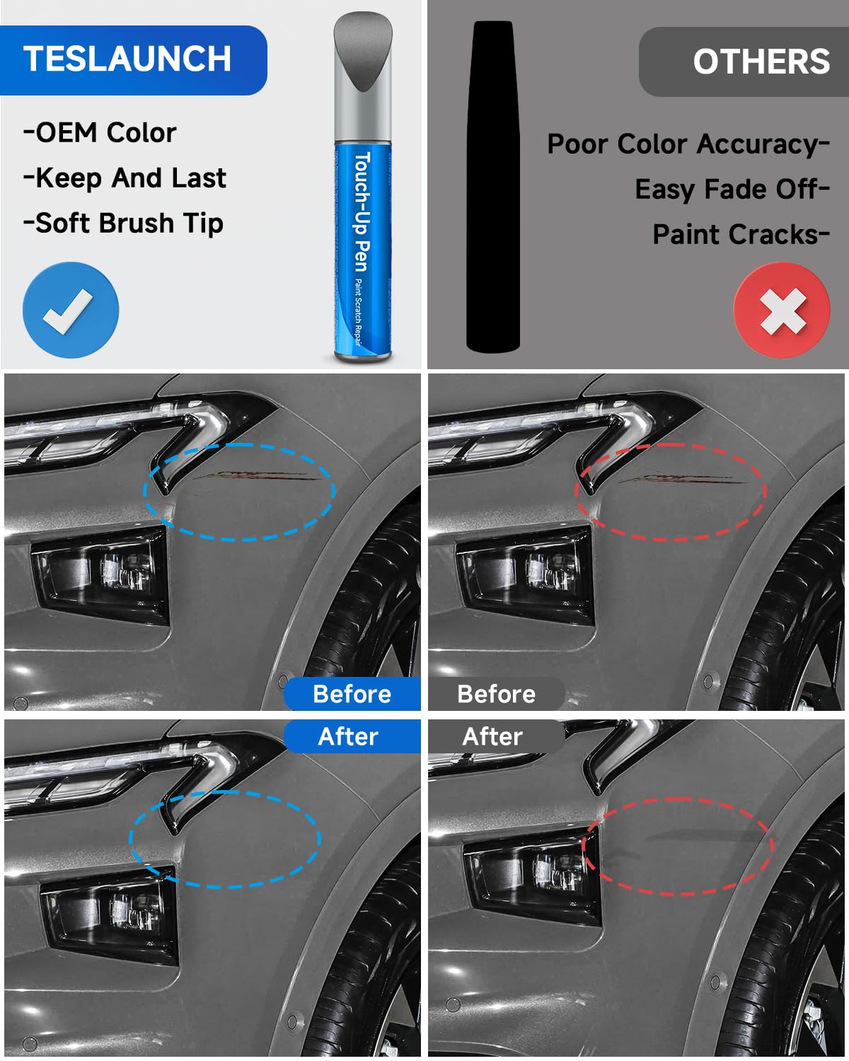 UJ Sterling Gray Metallic Touch Up Paint Compatible with Ford Exact Match Touch Up Paint Car Scratch Repair