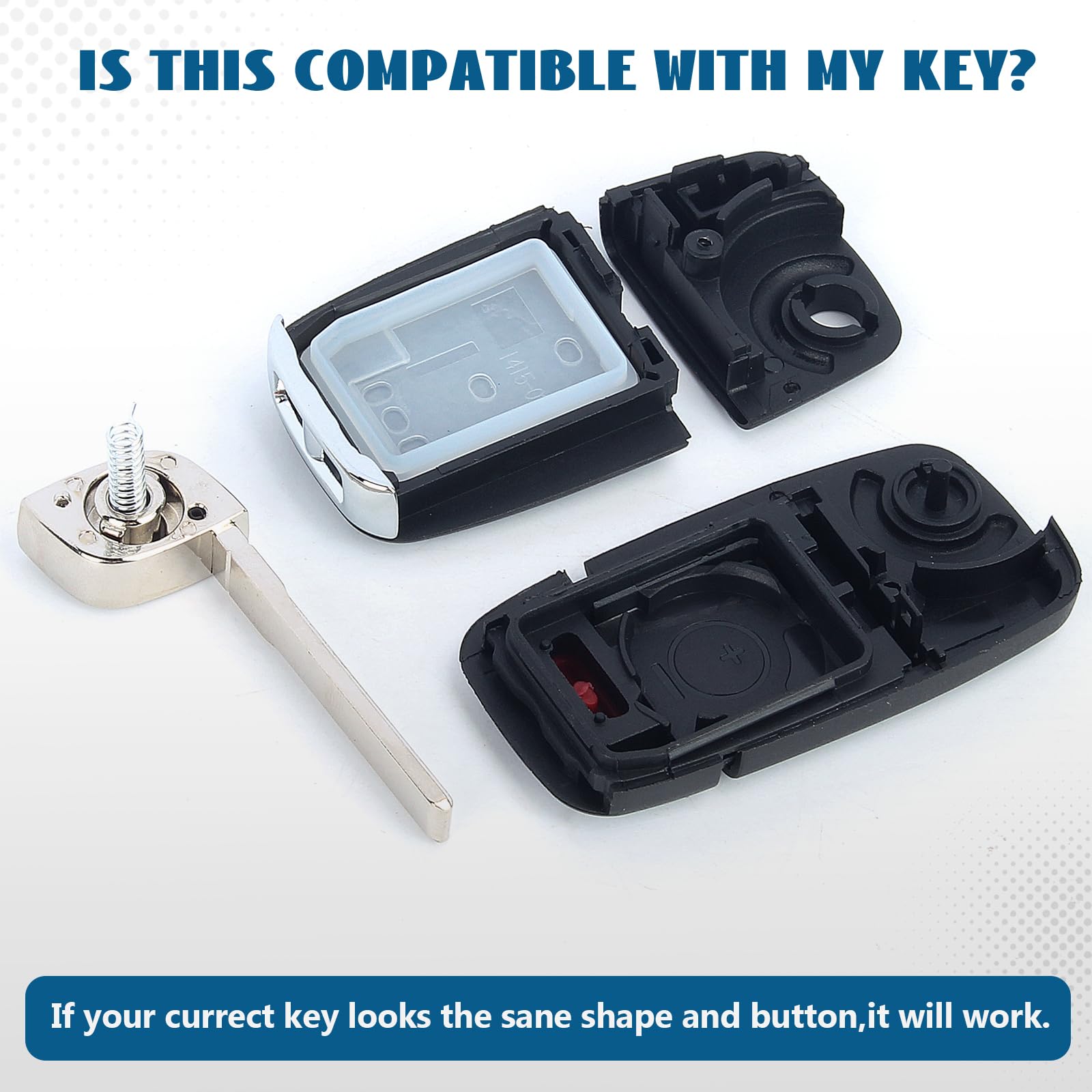 Keyecu Replacement Shell Folding Remote Key Case Fob 5 Button For Pontiac G8 2008-2009