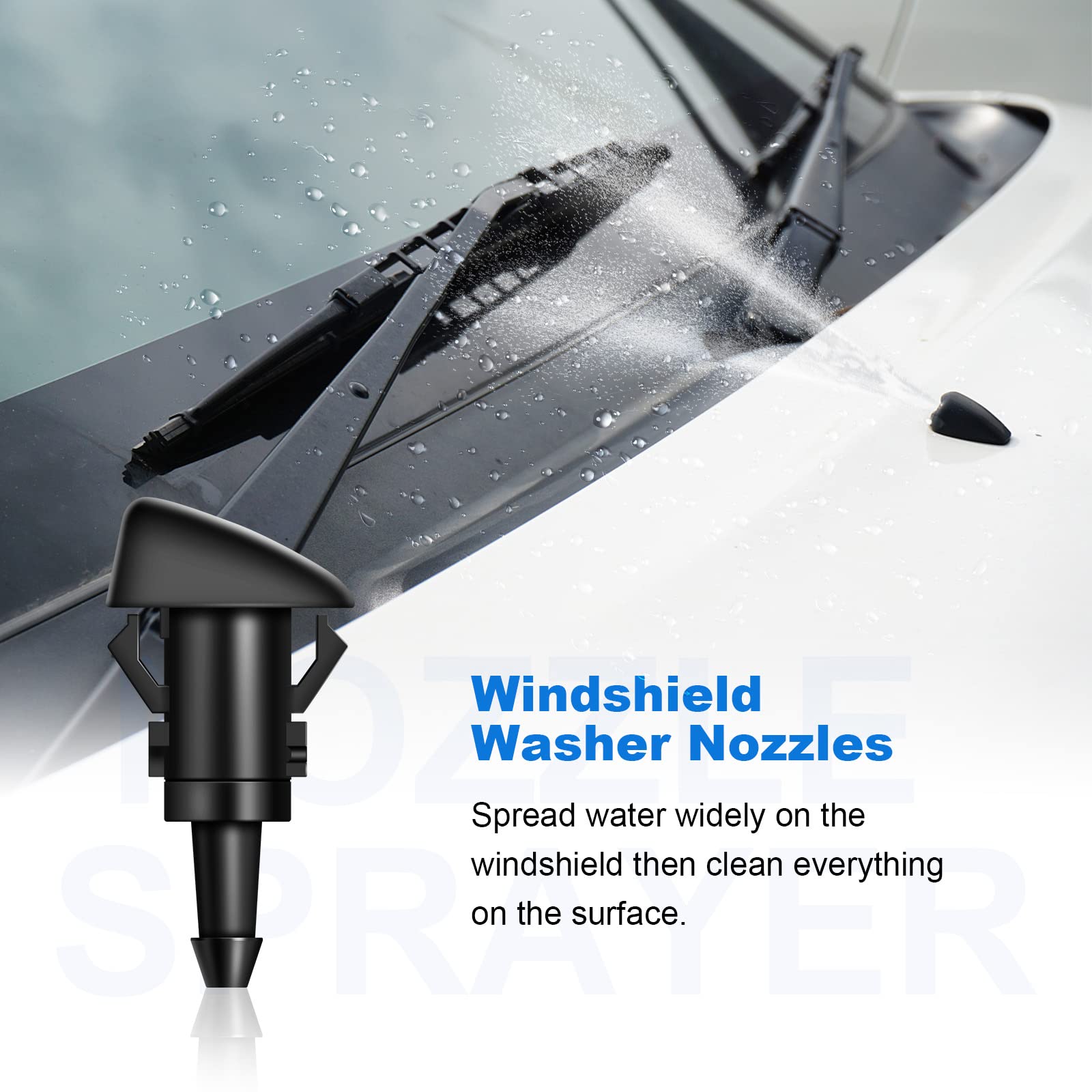 Weuaste 2 Pack Premium Front Windshield Washer Nozzles, Windshield Washer Nozzle Replacement for Chrysler, Dodge, Jeep, Ram, Win
