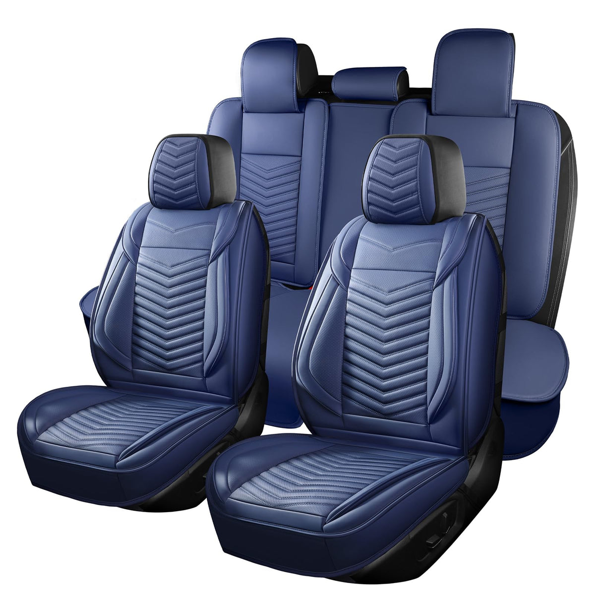 Hchengkikz Seat Covers,Waterproof Car Seat Covers Full Set,Breathable Car Seat Covers Front Seats Back Seat Cover,Universal Leat