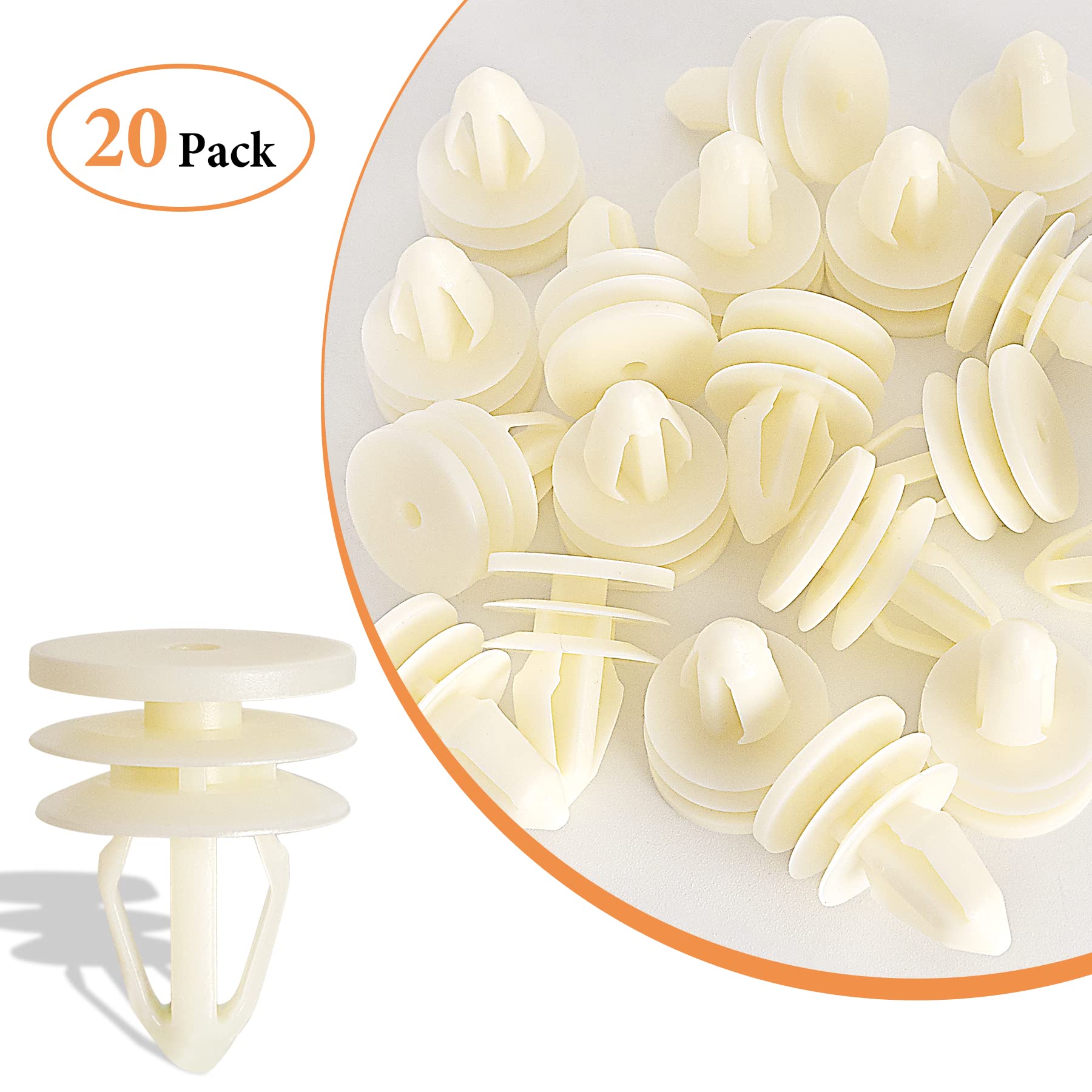 20 PCS Door Trim Panel Retainers Clips Fasteners Rivets Pins Fit for GMC Envoy Chevy Chevrolet Trailblazer Suburban Silverado, R