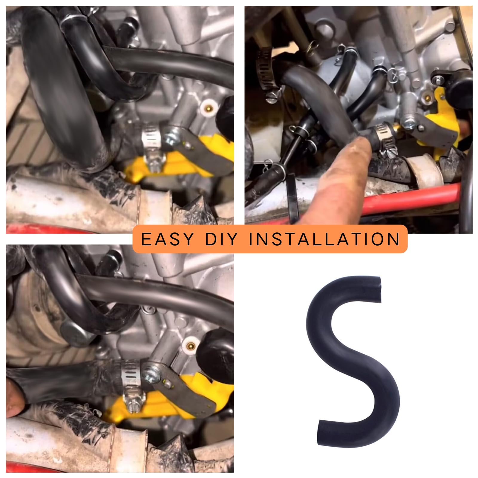 S-Shape Fuel Tube Compatible With Honda Trx300Ex 1993-2006, Trx250X 1987 1988 1991 1992, Trx400Ex 1999-2004 Replaces 16956-Hc0-014