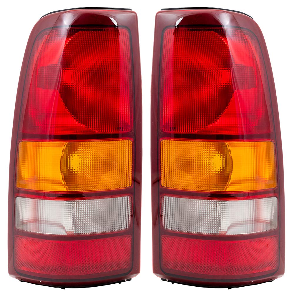 Brock Replacement Driver and Passenger Set Tail Lights Compatible with 1999-2002 Silverado Sierra 1500 2500 Fleetside Pickup Tru
