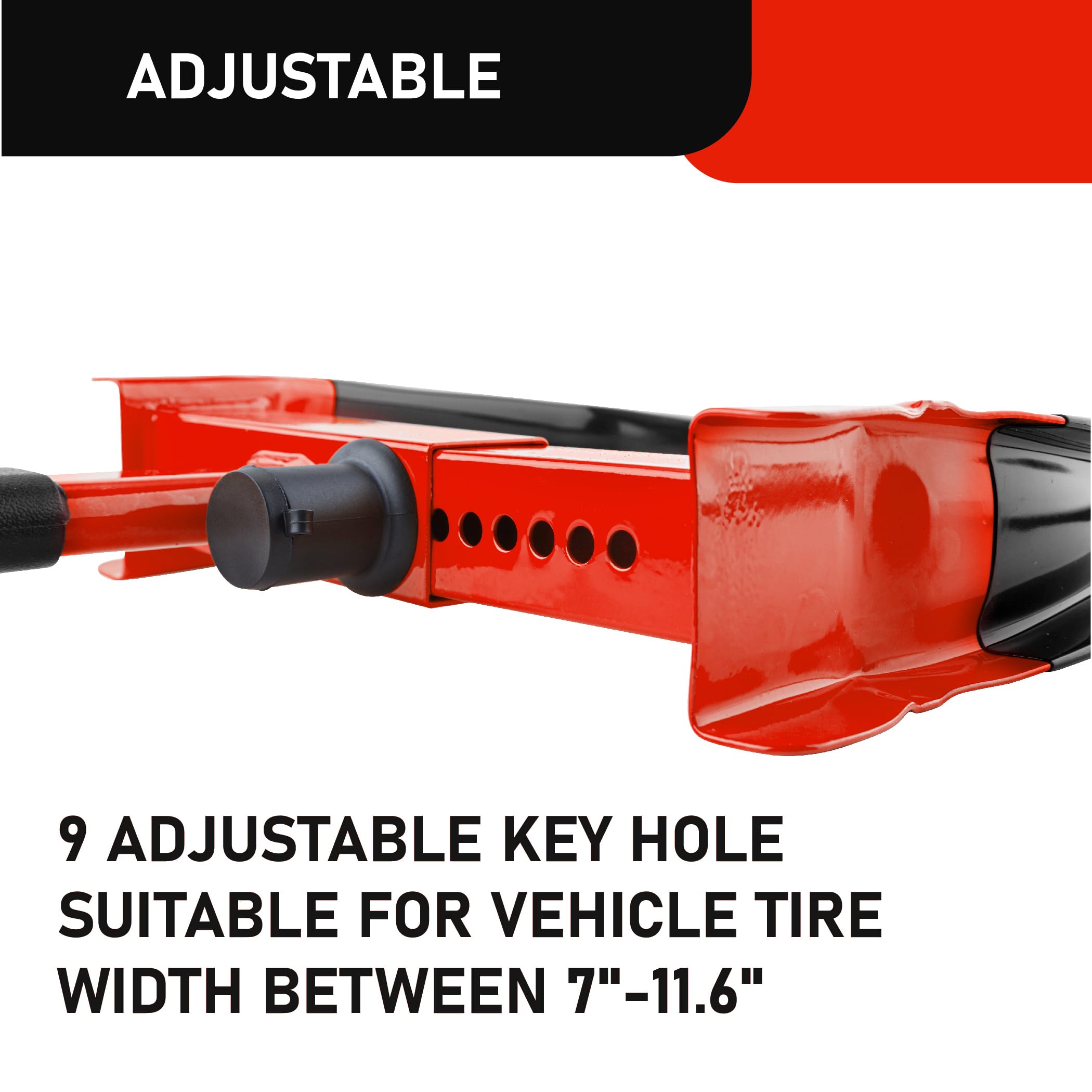 Cartman 2 Packs Heavy Duty Trailer Lock Wheel Clamp, Red/Black Universal Security Tire Lock, Adjustable Anti Theft Lock For Trai