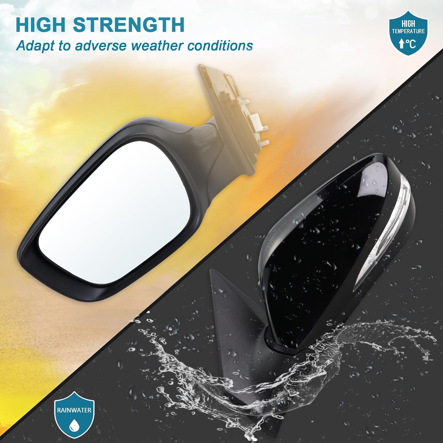 Lqito Left Driver Side Mirror Compatible With 2011 2012 2013 Hyundai Elantra With Manual Folding Power Glass Heated Turn Signal