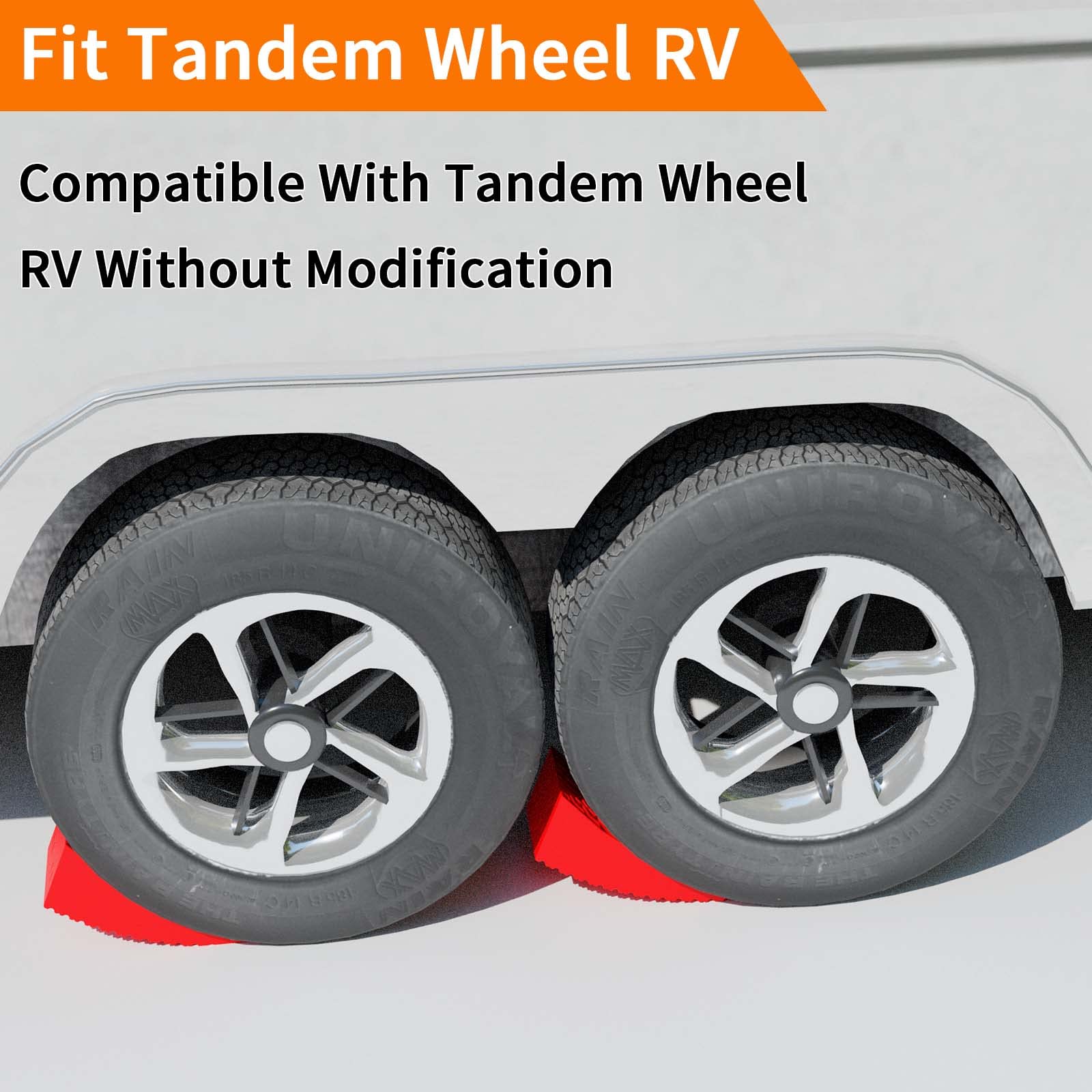 Ouleme Rv Leveling Blocks, Camper Leveler System 2 Packs For Dual Axle Tandem Wheel Travel Trailer, Include 2 Curved Leveler Ram