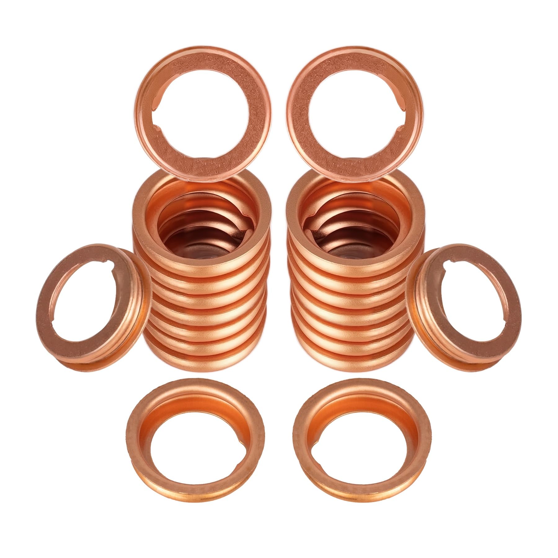 Luxlead 15 Pcs Oil Drain Plug Gasket Crush M12 Aluminum Washer Seal Rings Compatible With Toyota Lexus Camry Corolla Scion Sienn